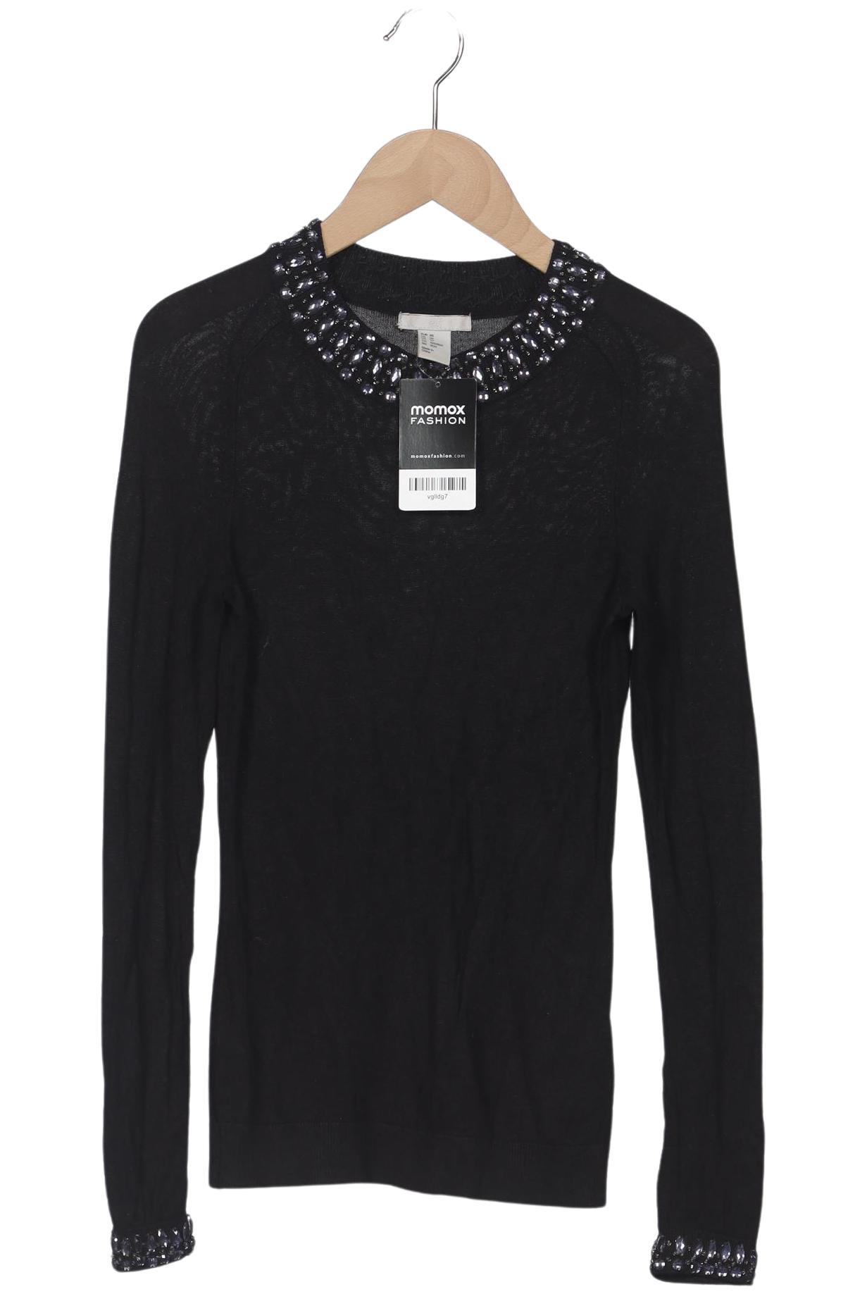 

H&M Damen Langarmshirt, schwarz, Gr. 34