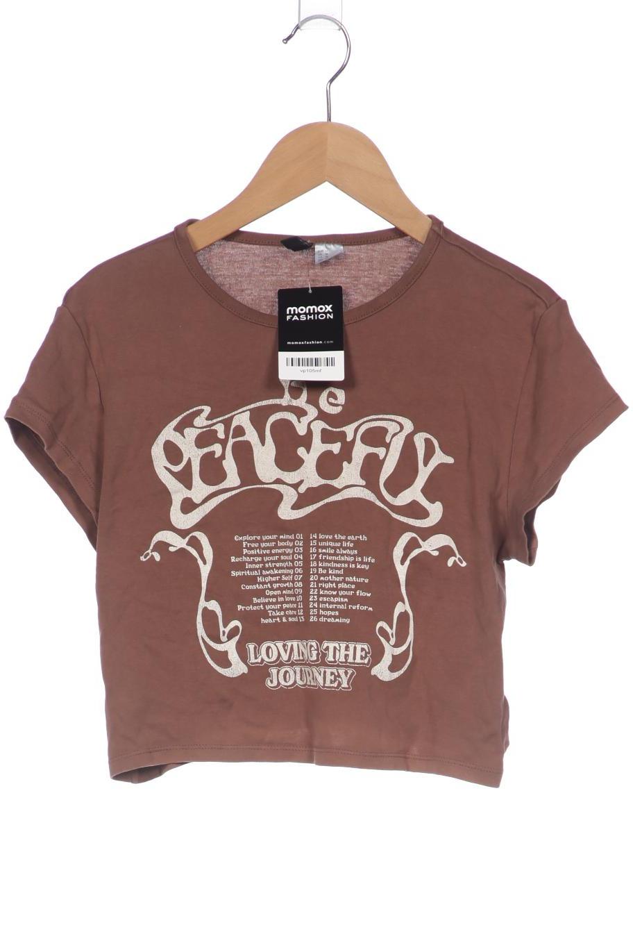 

H&M Damen T-Shirt, braun, Gr. 38