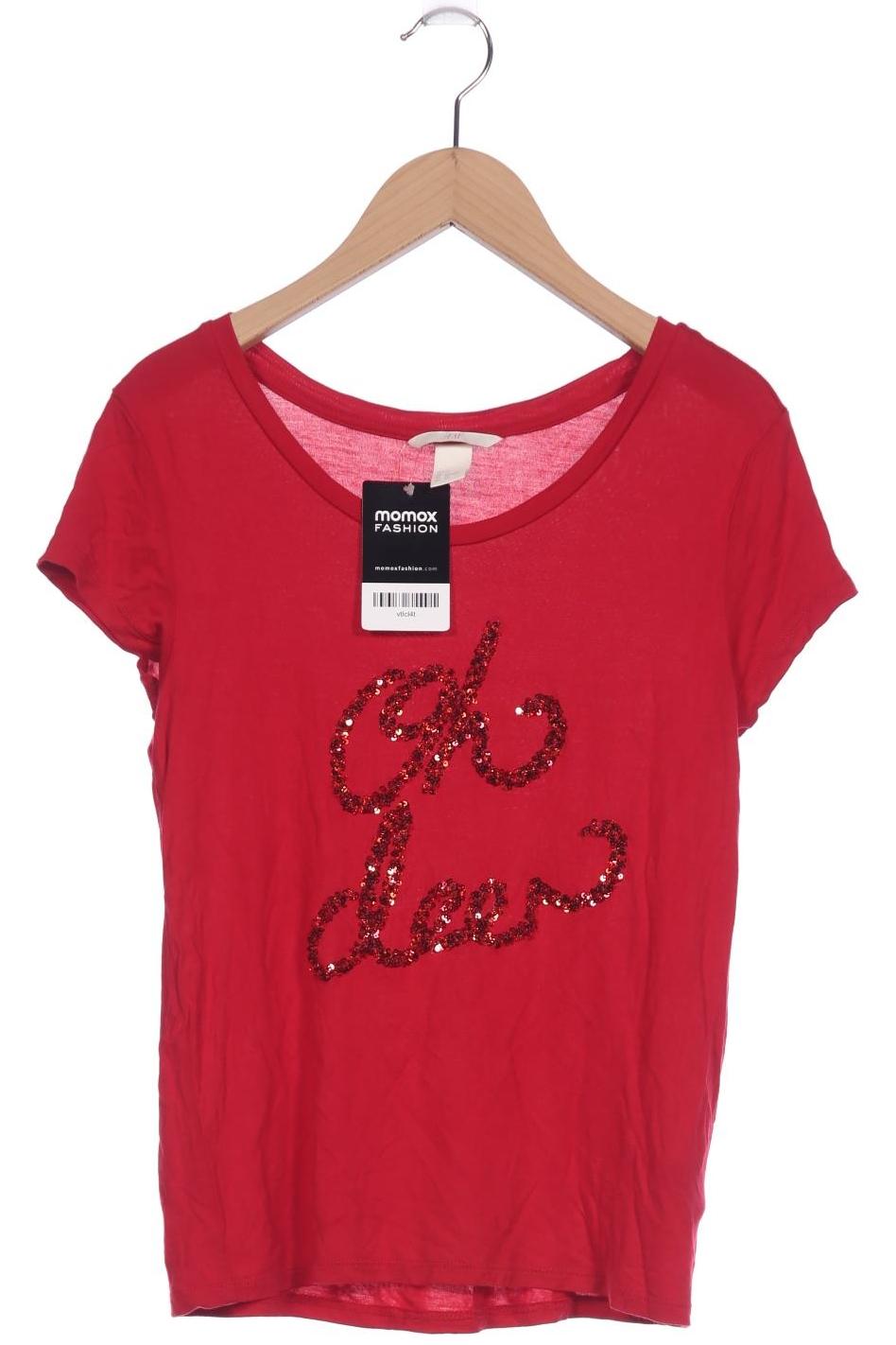 

H&M Damen T-Shirt, rot, Gr. 36