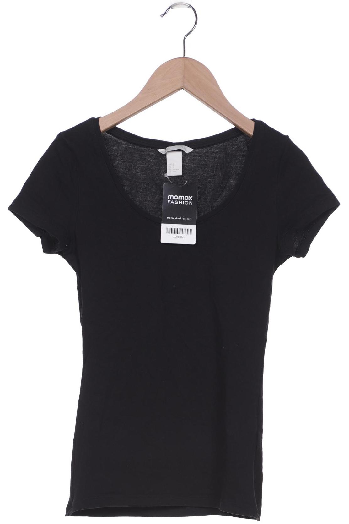 

H&M Damen T-Shirt, schwarz