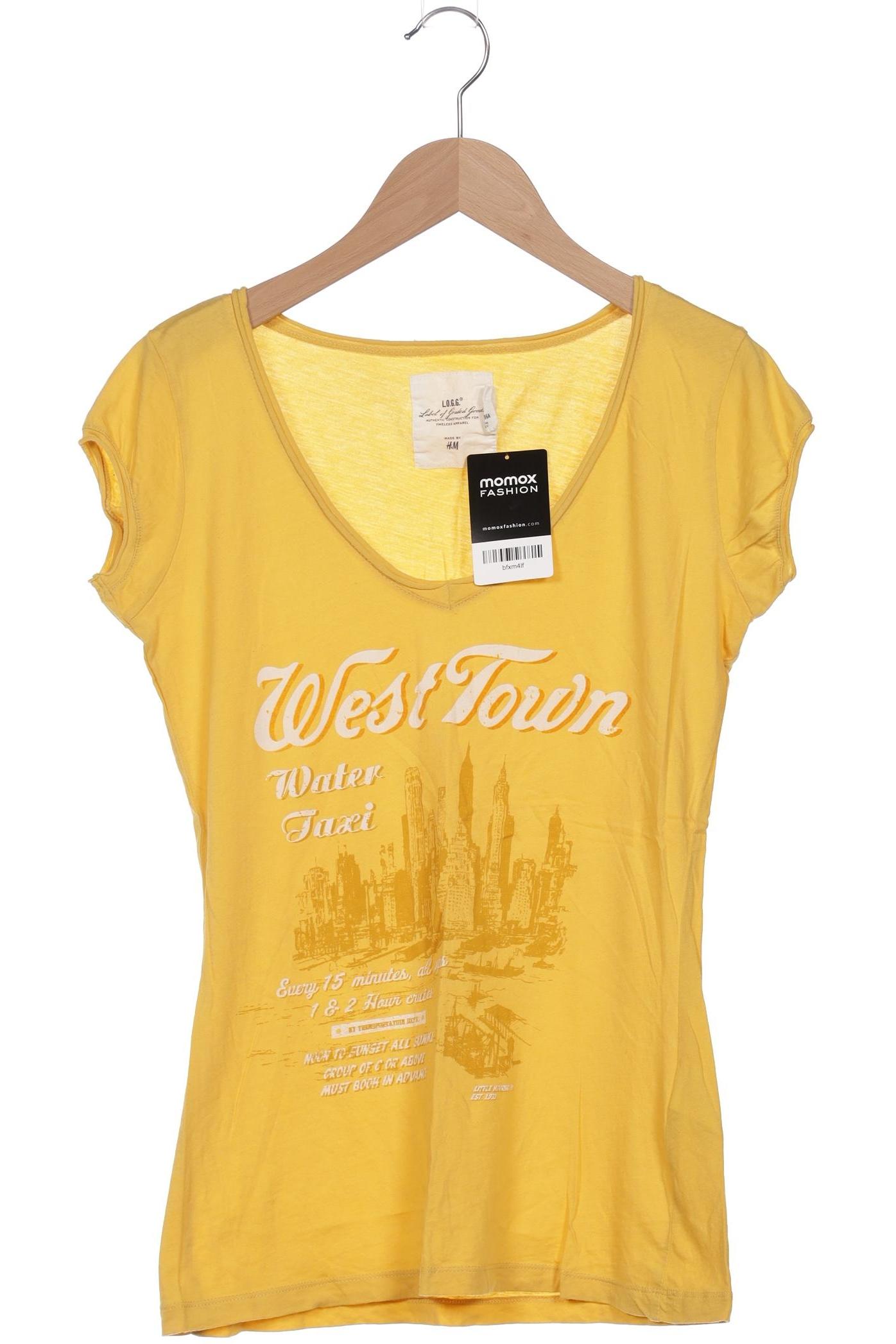 

H&M Damen T-Shirt, gelb, Gr. 38