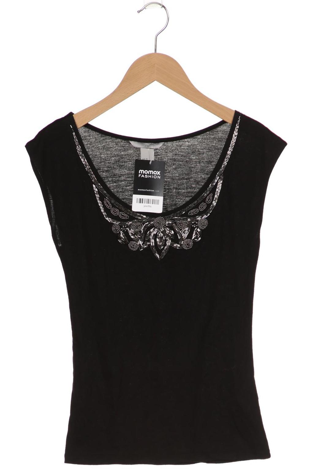 

H&M Damen T-Shirt, schwarz