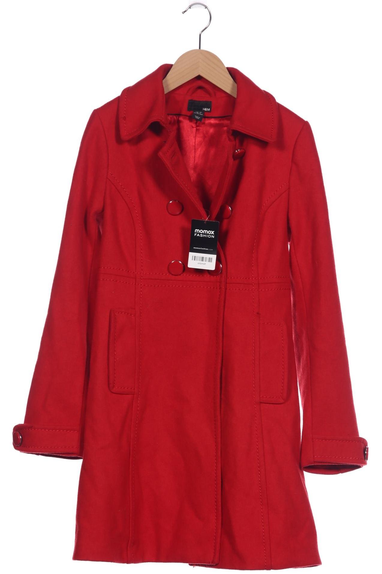 

H&M Damen Mantel, rot, Gr. 34