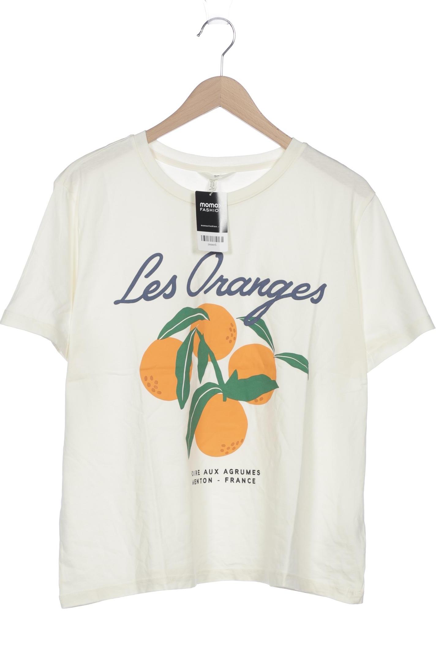 

H&M Damen T-Shirt, cremeweiß, Gr. 44