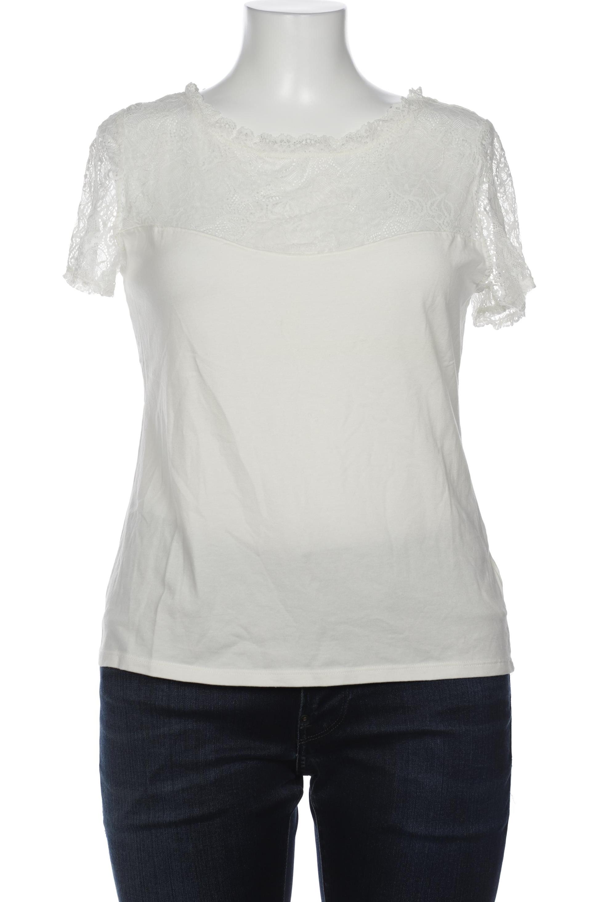 

H&M Damen T-Shirt, cremeweiß, Gr. 44