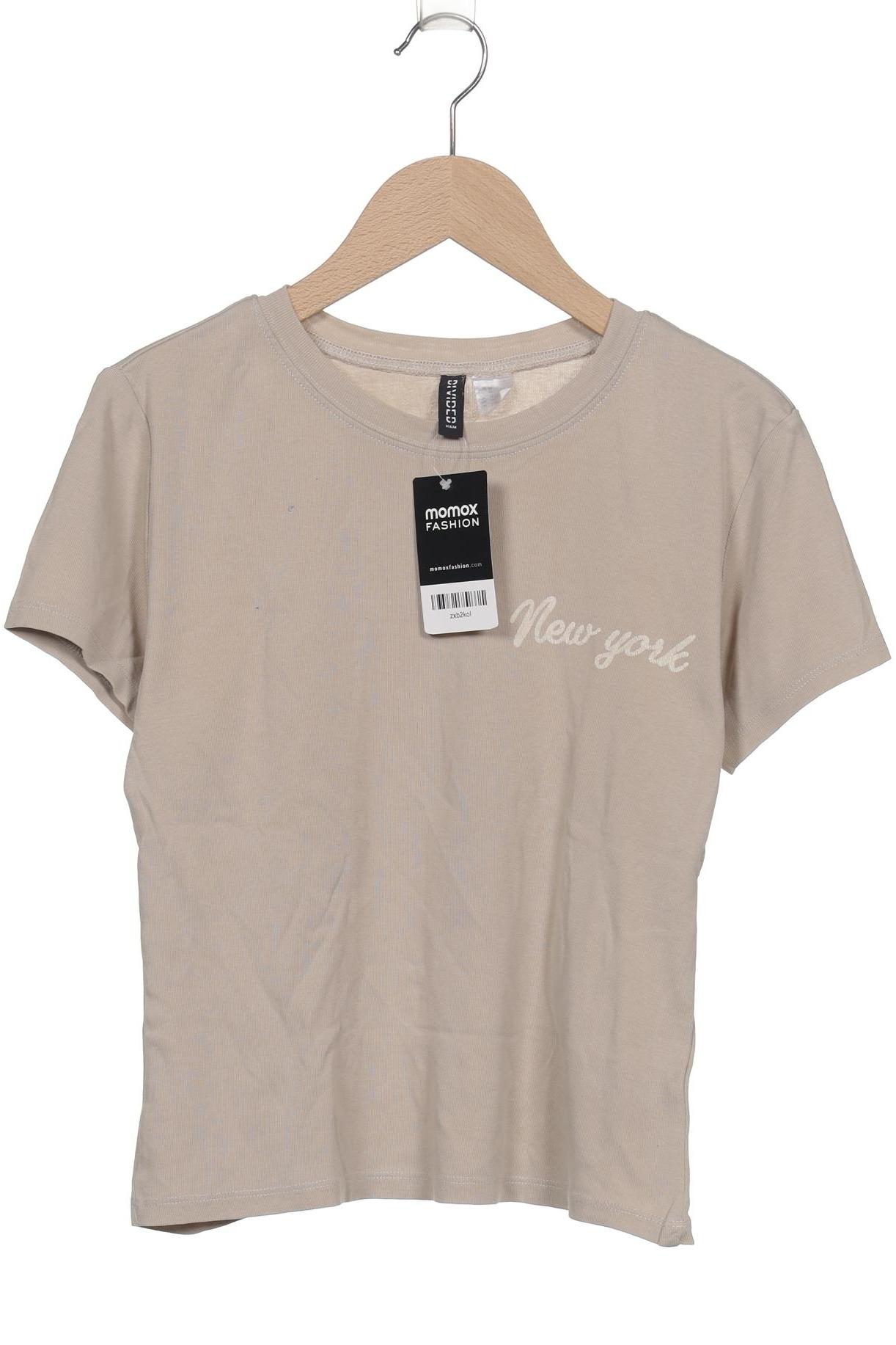 

H&M Damen T-Shirt, beige, Gr. 38