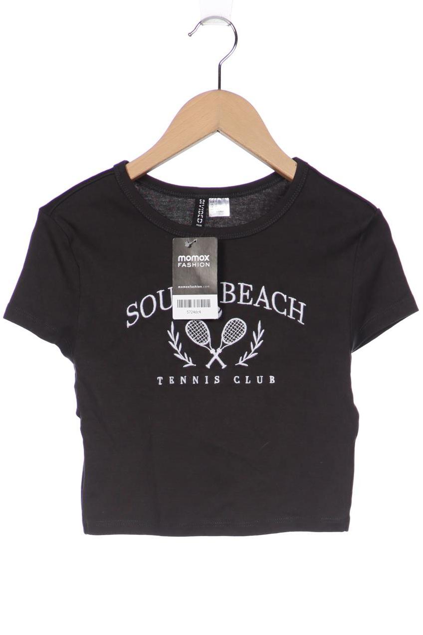 

H&M Damen T-Shirt, schwarz