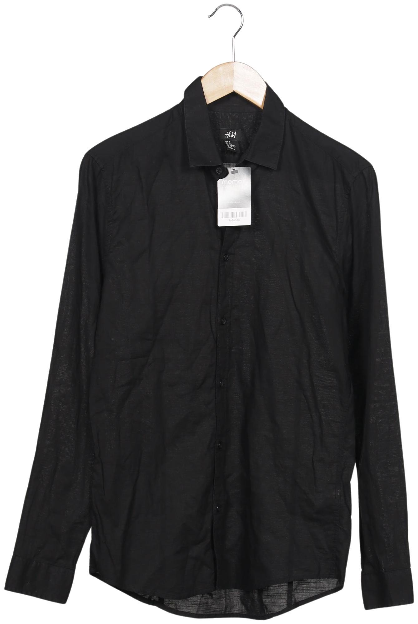 

H&M Herren Hemd, schwarz, Gr. 46