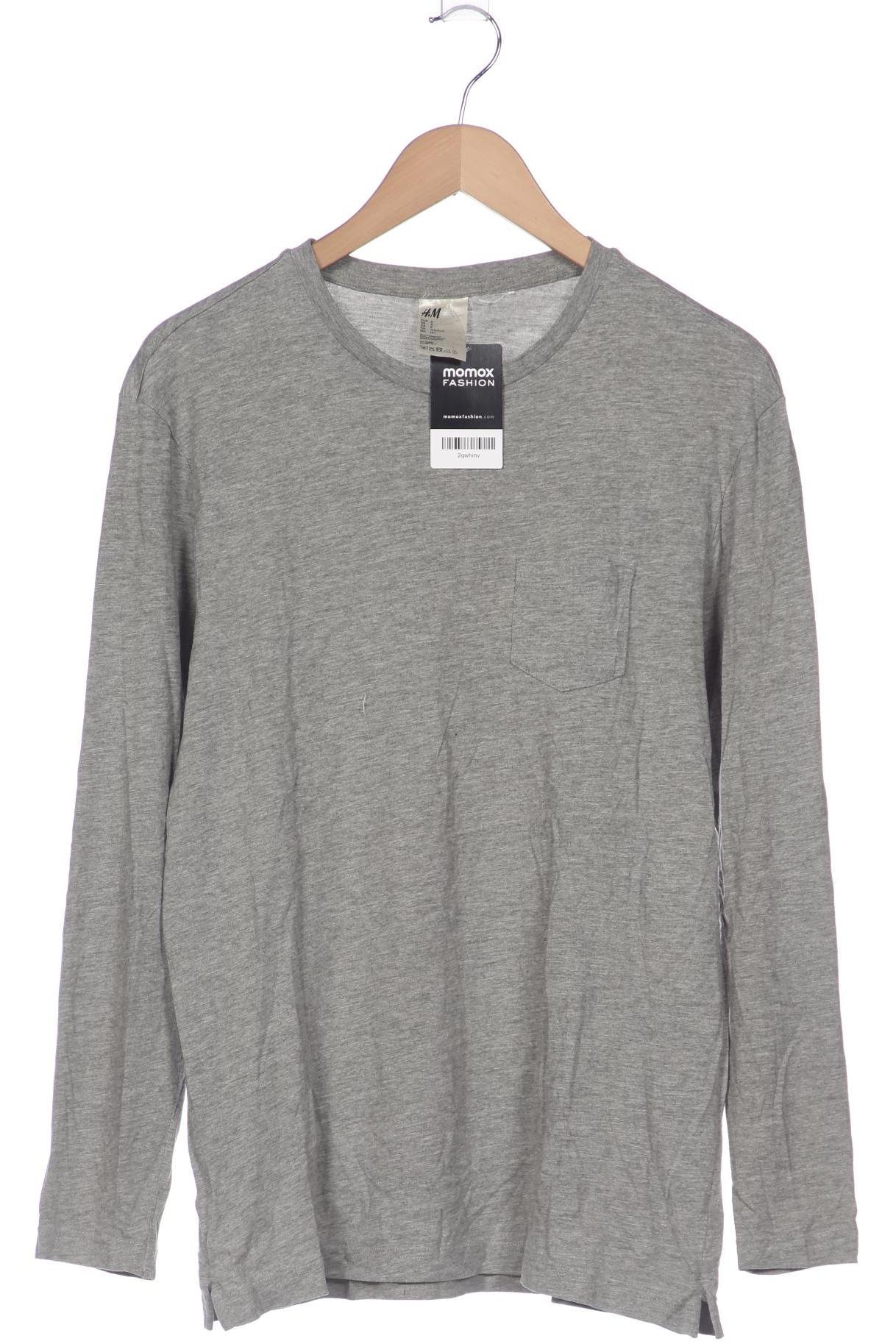 

H&M Herren Langarmshirt, grau, Gr. 46