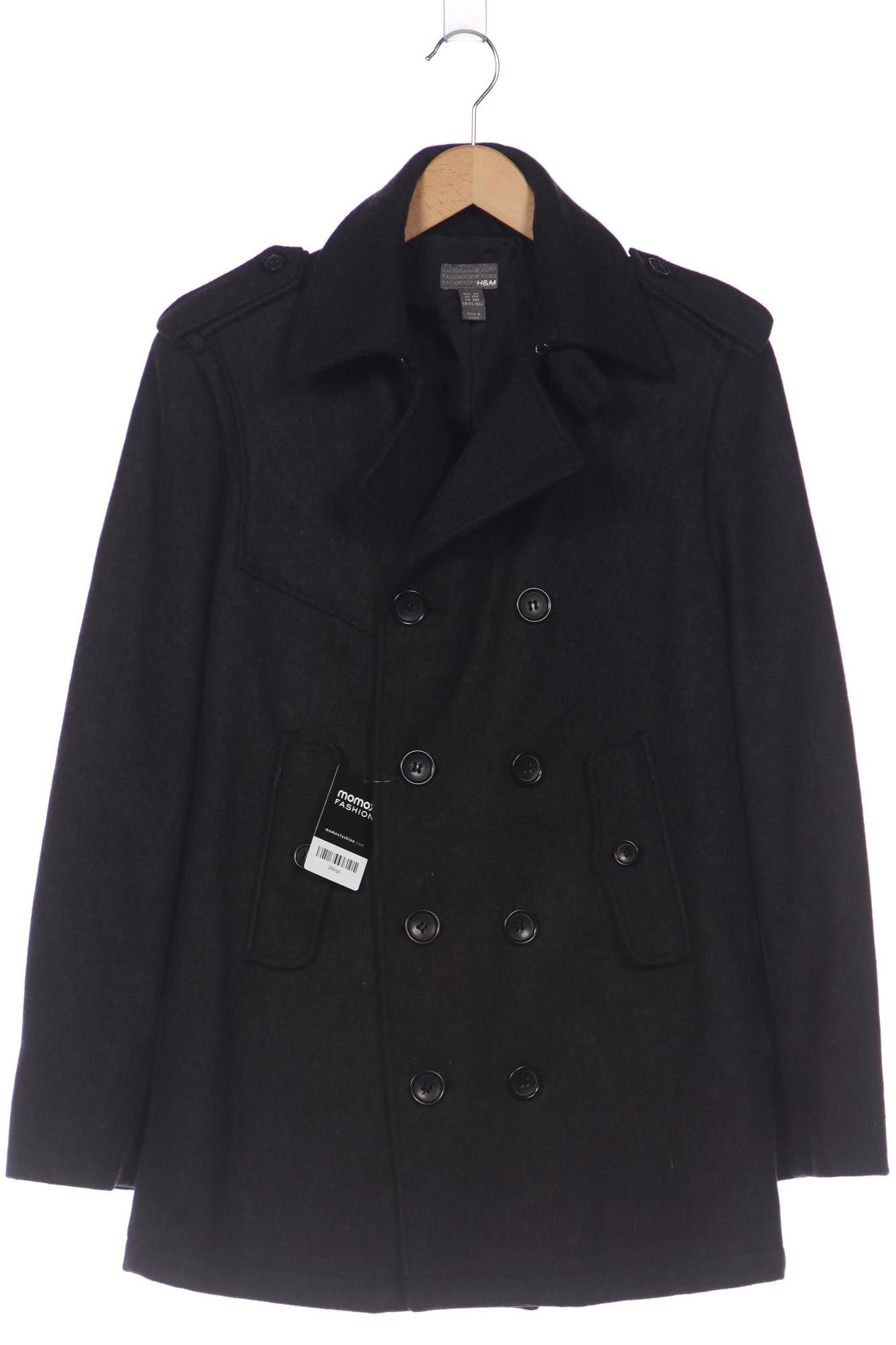 

H&M Herren Mantel, schwarz, Gr. 48