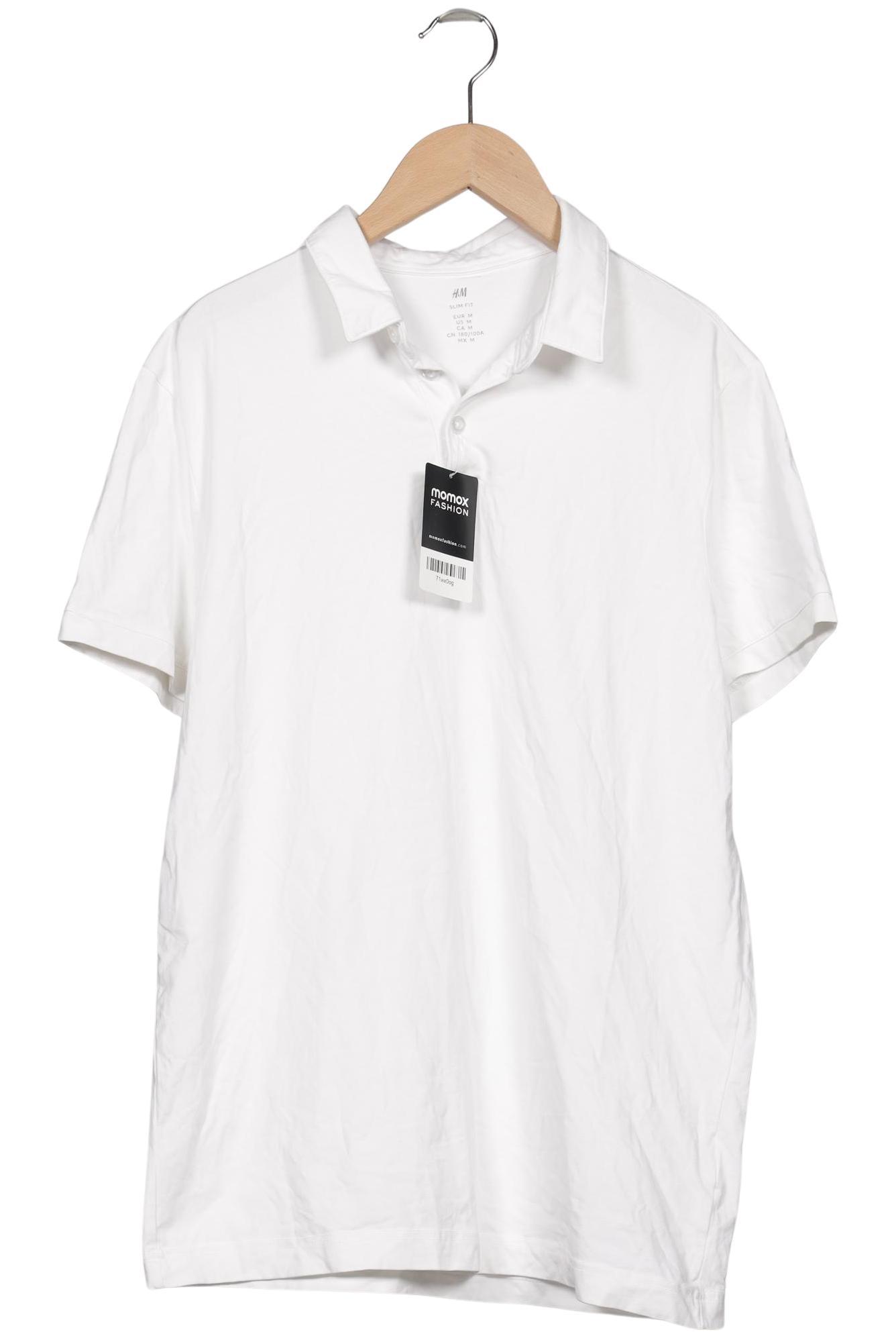 

H&M Herren Poloshirt, weiß, Gr. 48