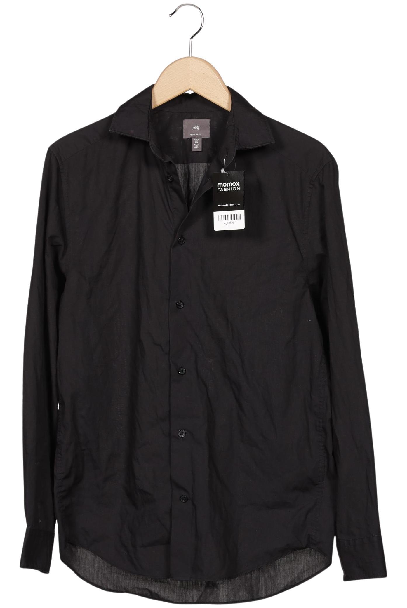 

H&M Herren Hemd, schwarz, Gr. 46