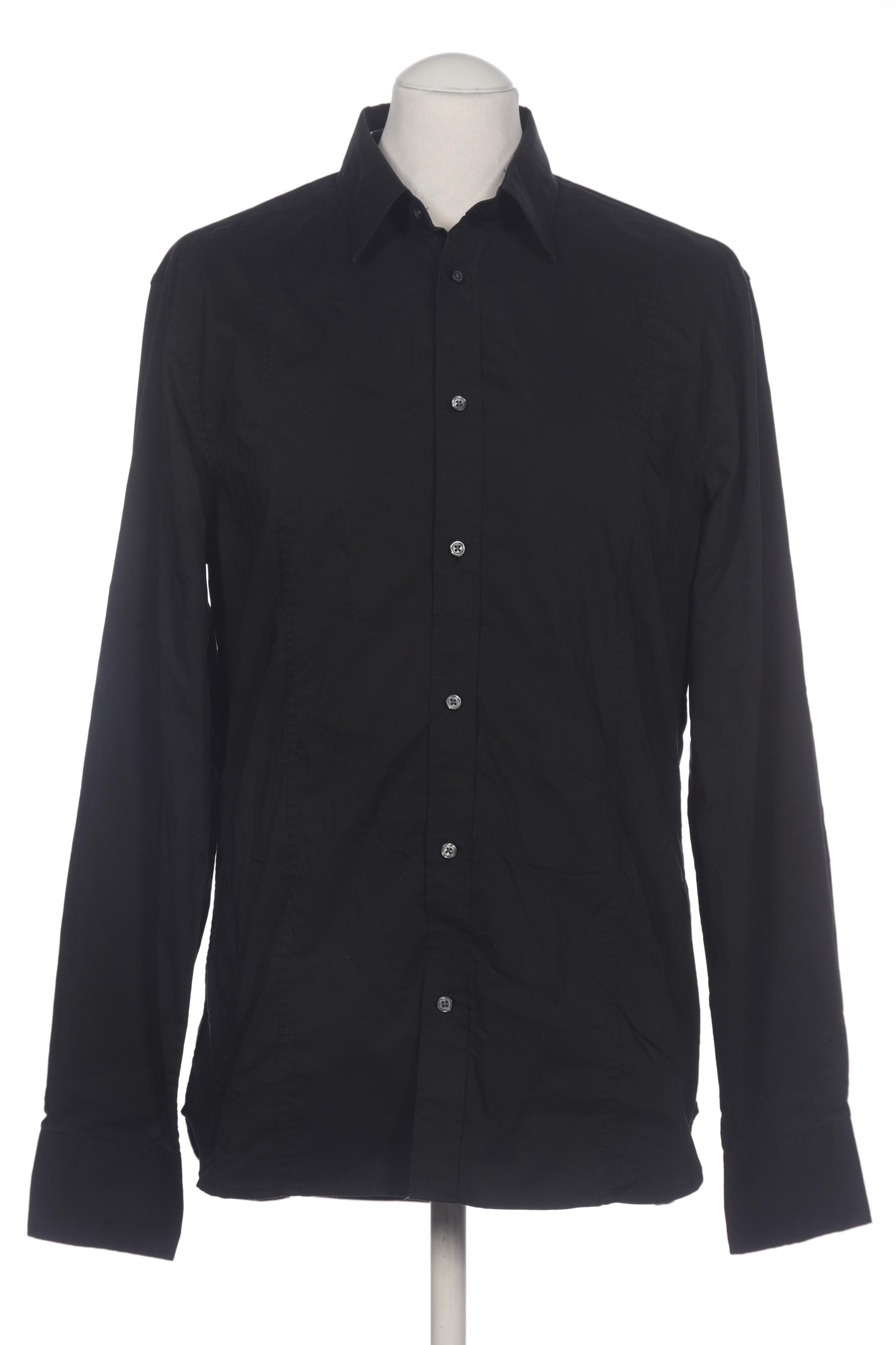 

H&M Herren Hemd, schwarz, Gr. 48