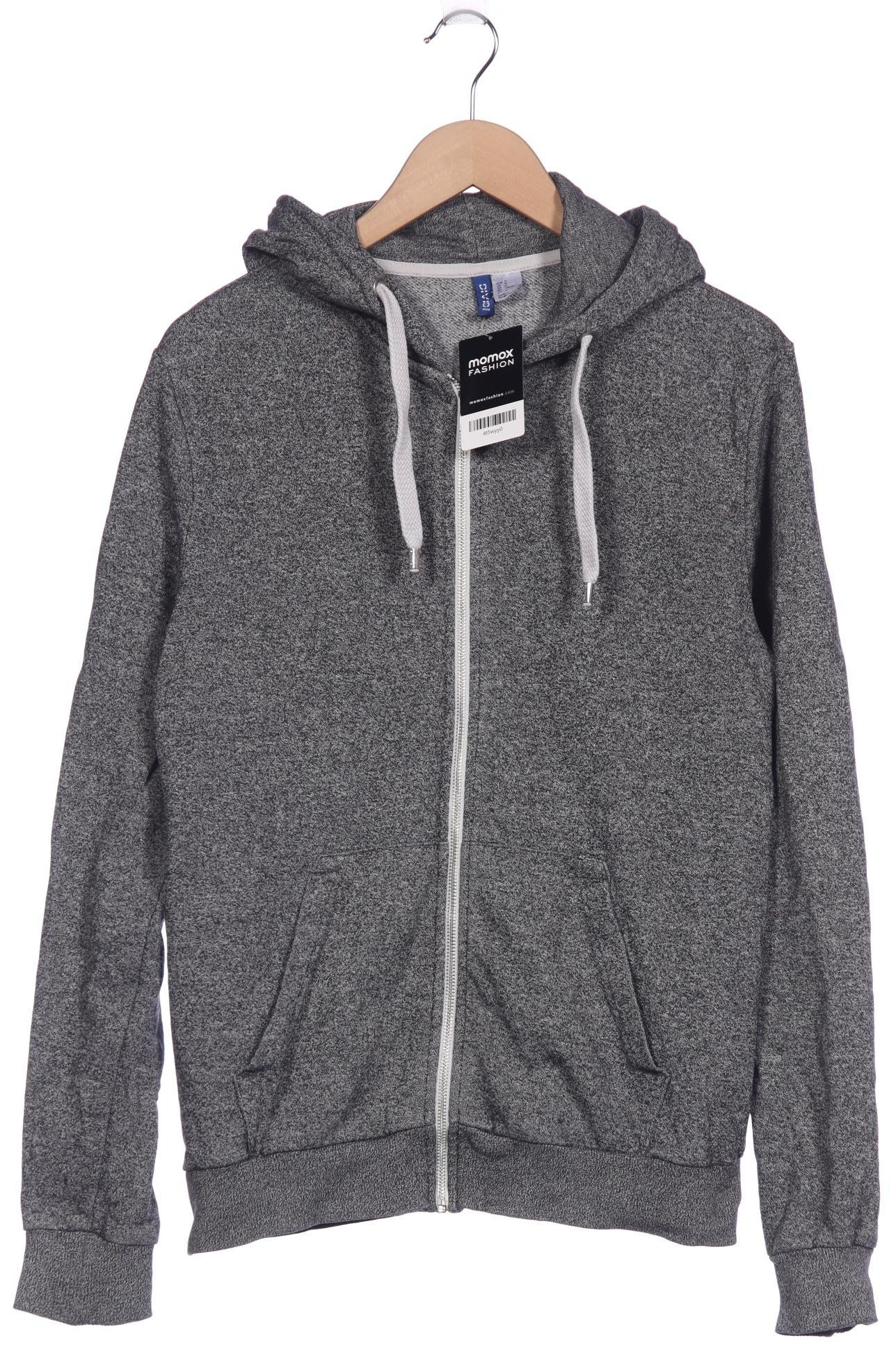 

H&M Herren Kapuzenpullover, grau, Gr. 48