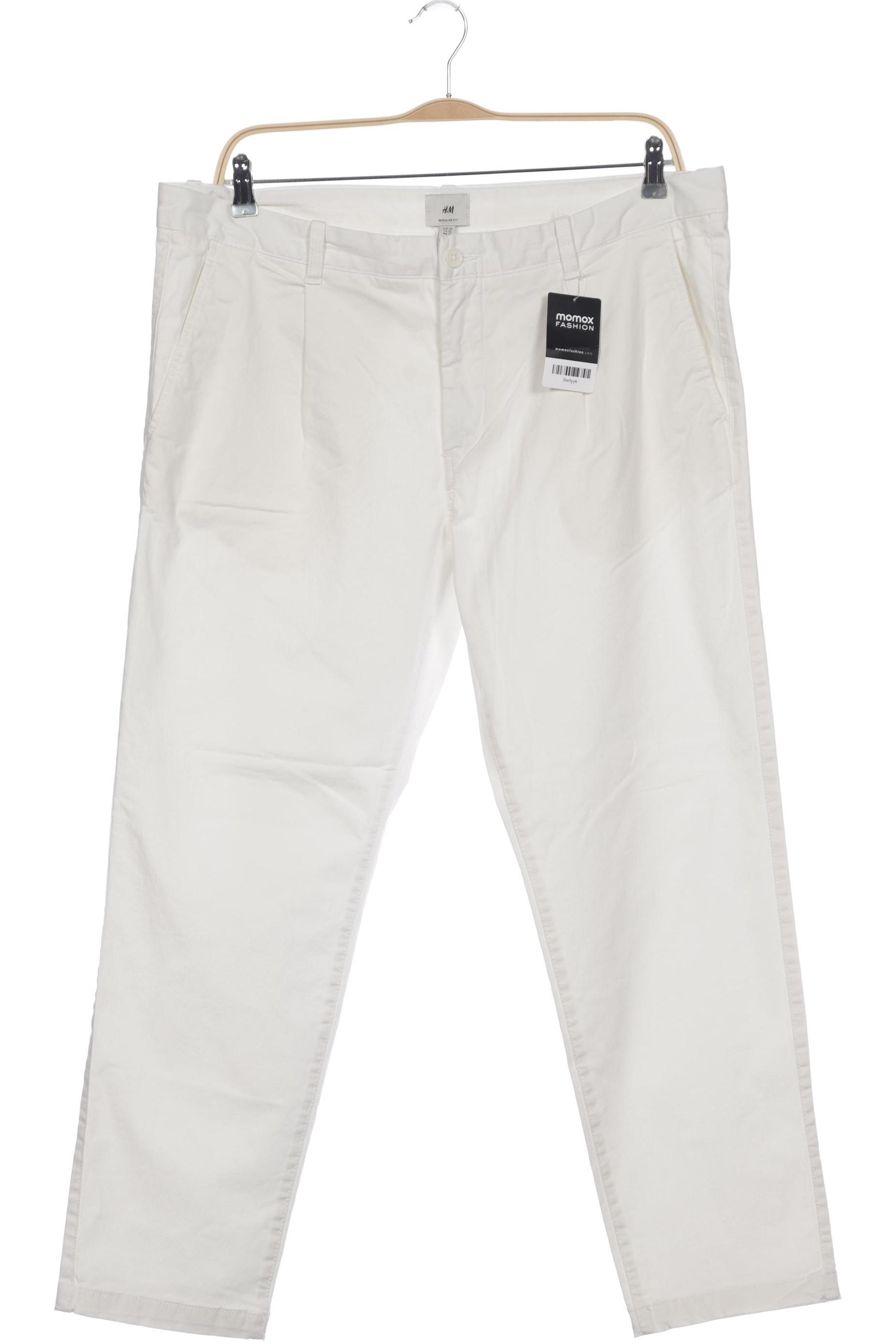 

H&M Herren Stoffhose, weiß, Gr. 38