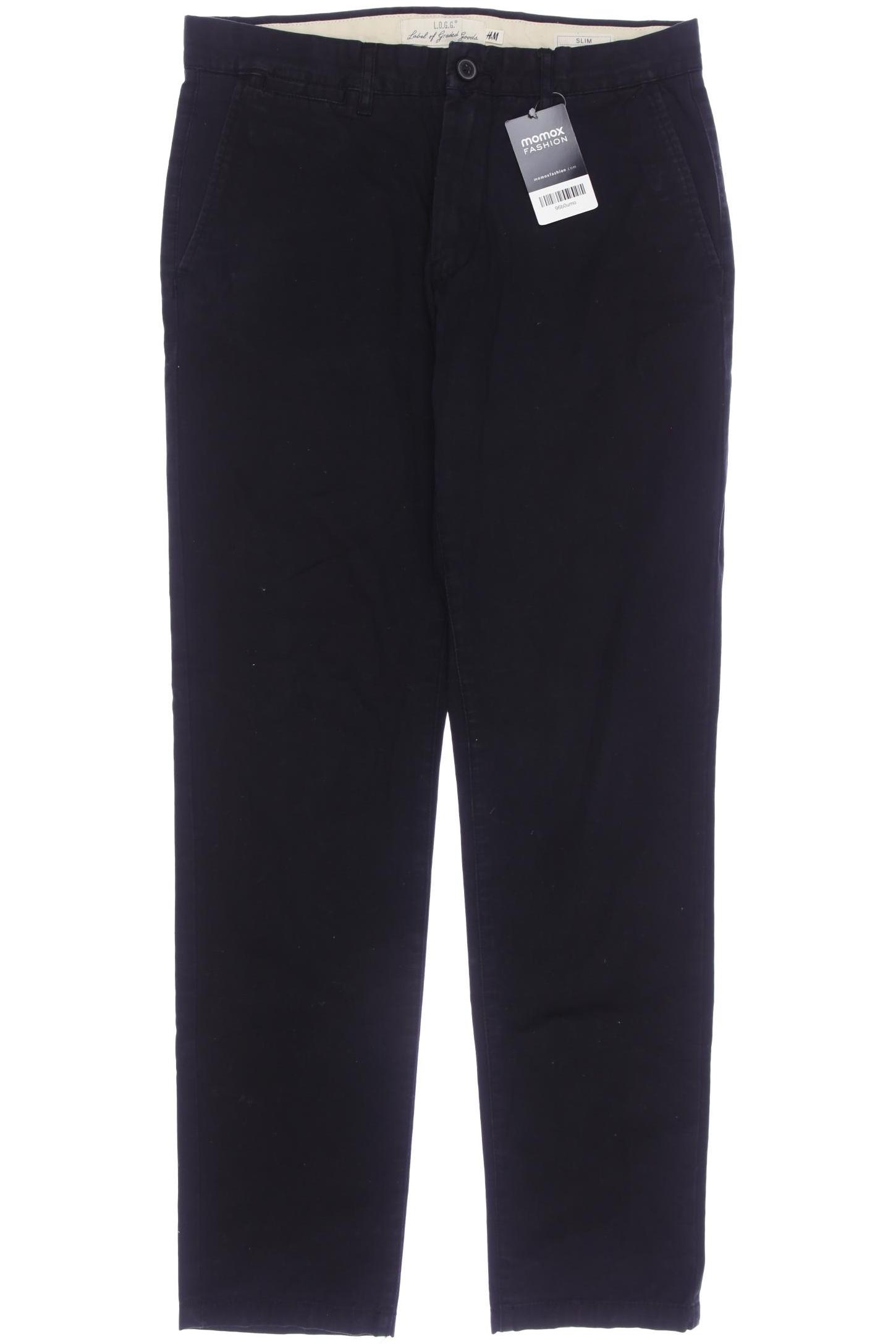 

H&M Herren Stoffhose, schwarz, Gr. 31