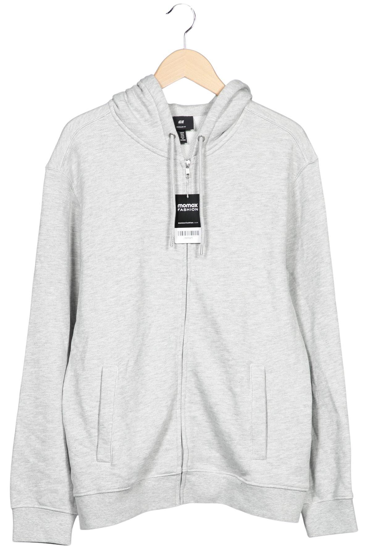 

H&M Herren Kapuzenpullover, grau, Gr. 48