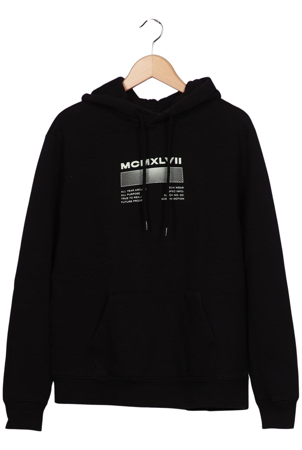 

H&M Herren Kapuzenpullover, schwarz, Gr. 48