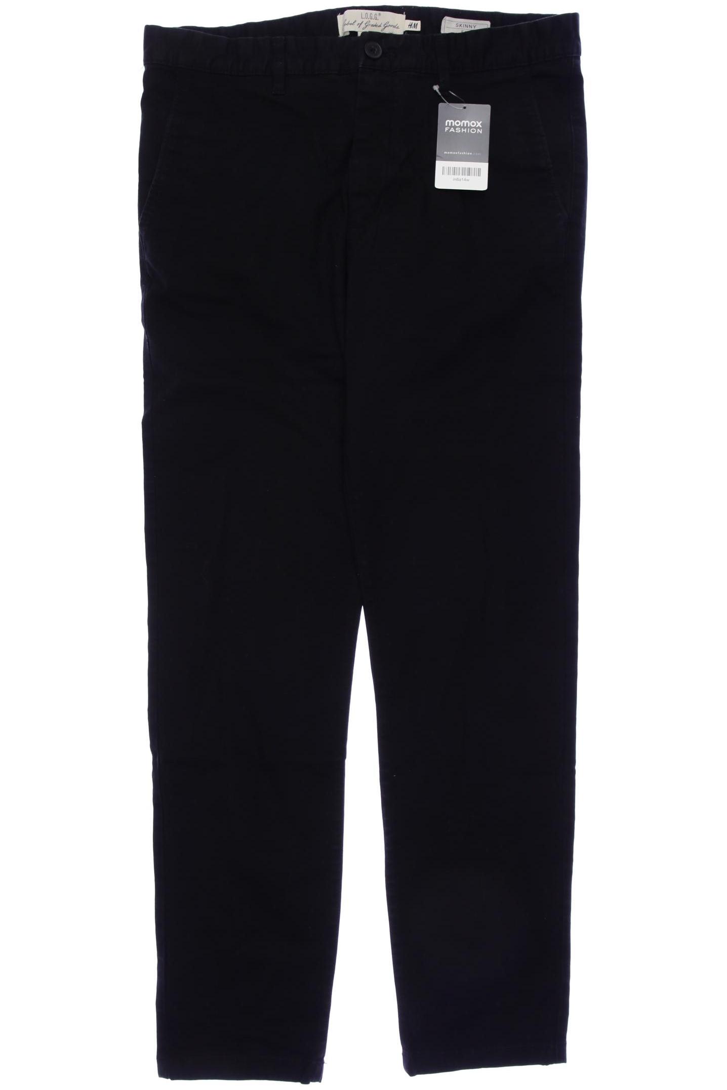 

H&M Herren Stoffhose, schwarz, Gr. 34