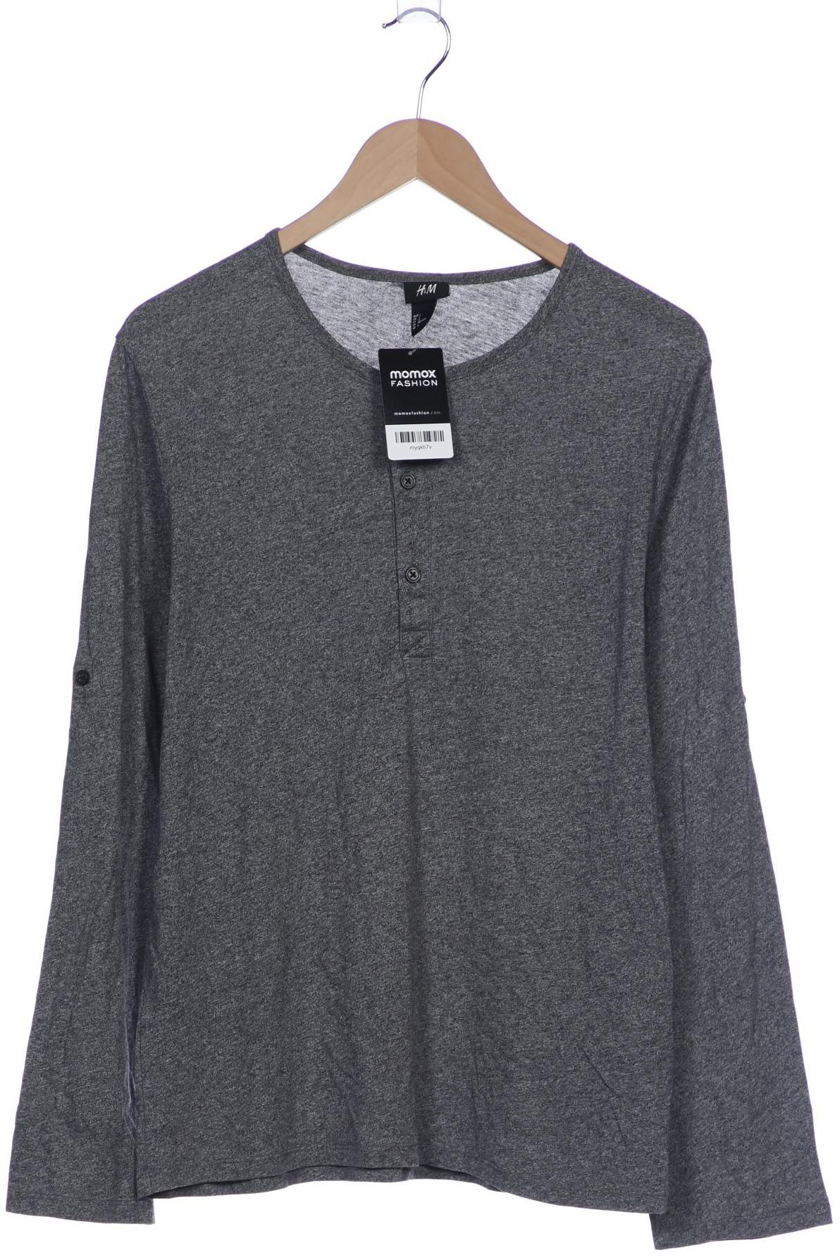 

H&M Herren Langarmshirt, grau, Gr. 52