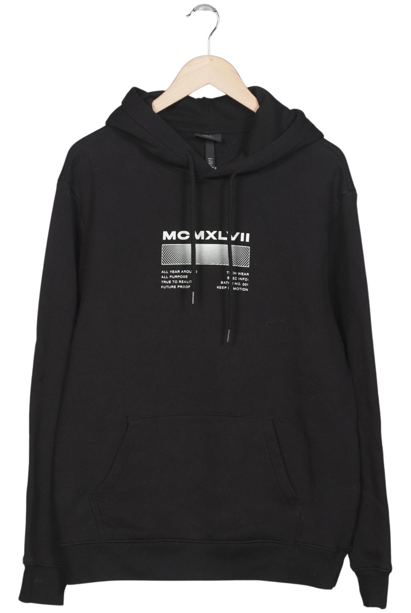 

H&M Herren Kapuzenpullover, schwarz, Gr. 52