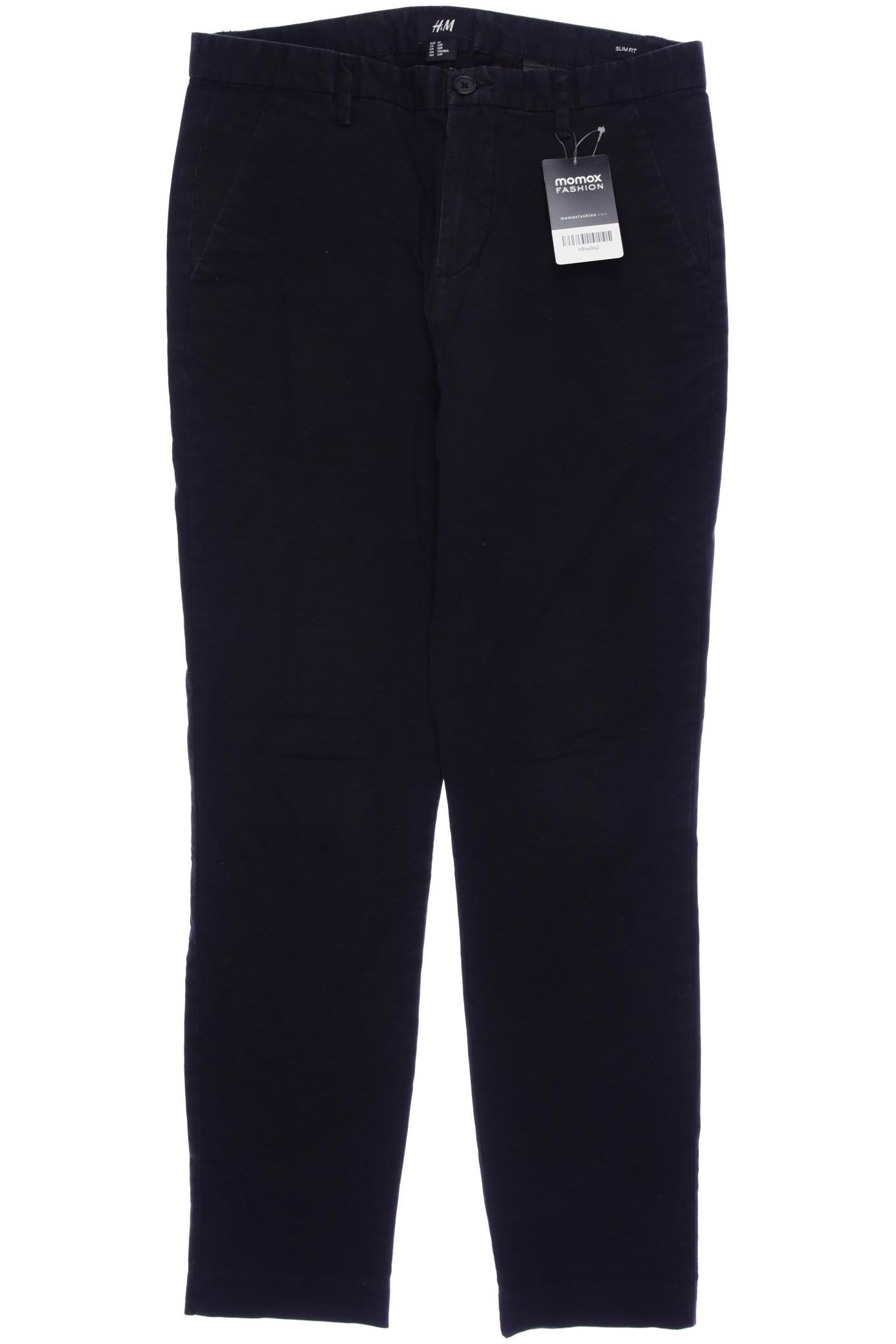 

H&M Herren Stoffhose, schwarz, Gr. 46