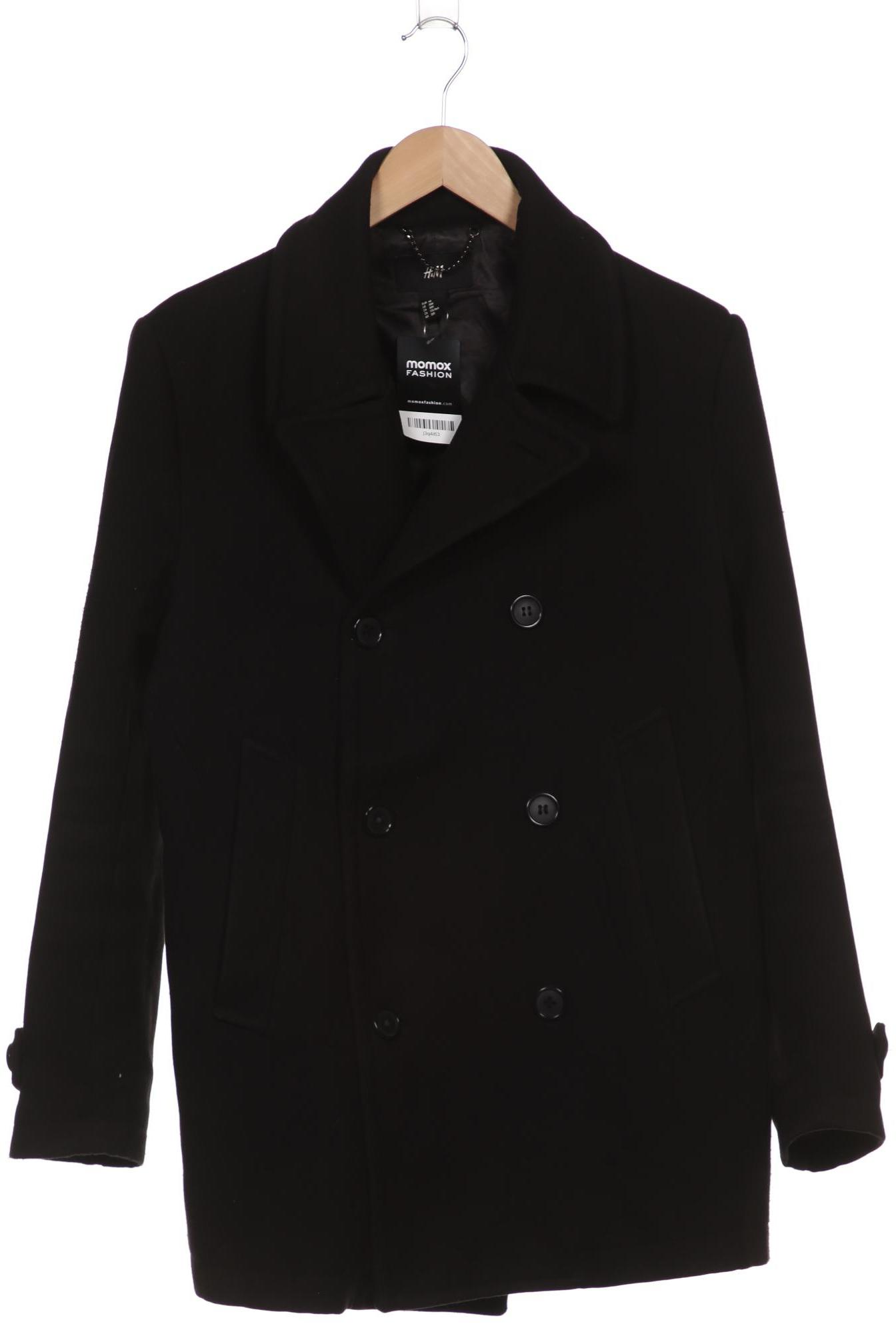 

H&M Herren Mantel, schwarz