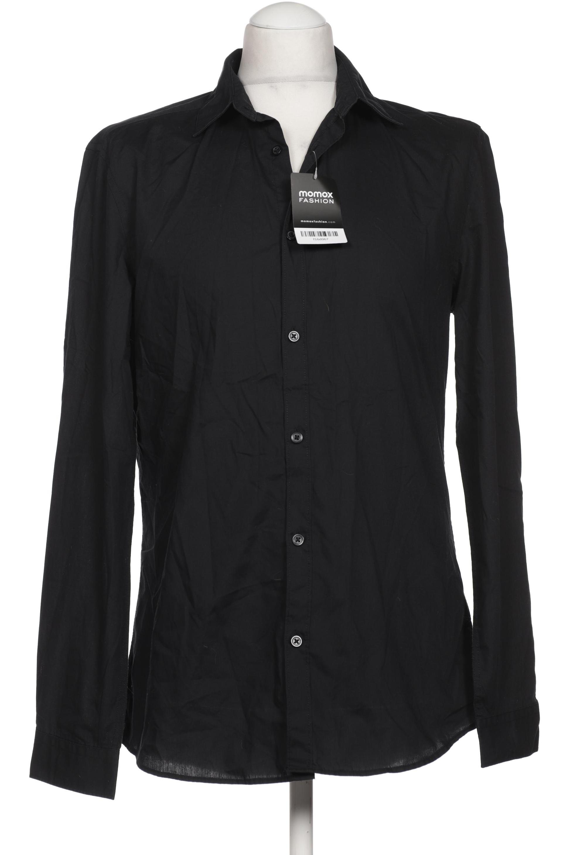 

H&M Herren Hemd, schwarz, Gr. 48