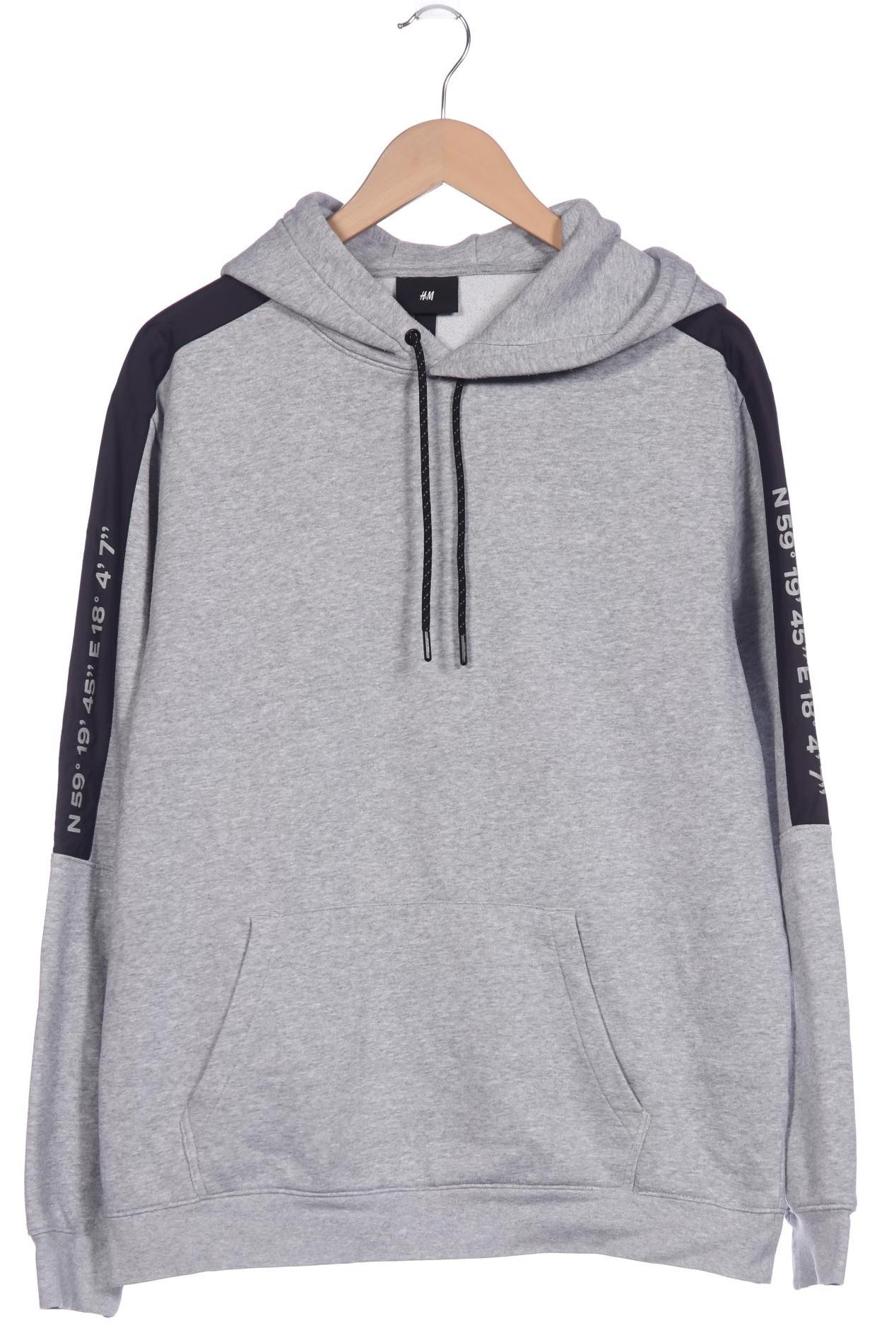 

H&M Herren Kapuzenpullover, grau, Gr. 52