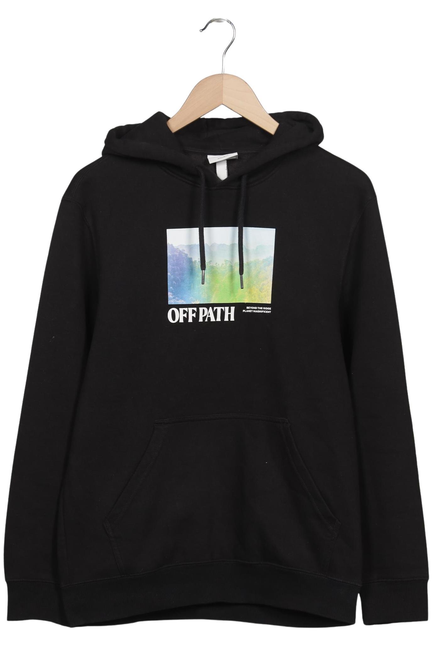 

H&M Herren Kapuzenpullover, schwarz, Gr. 46