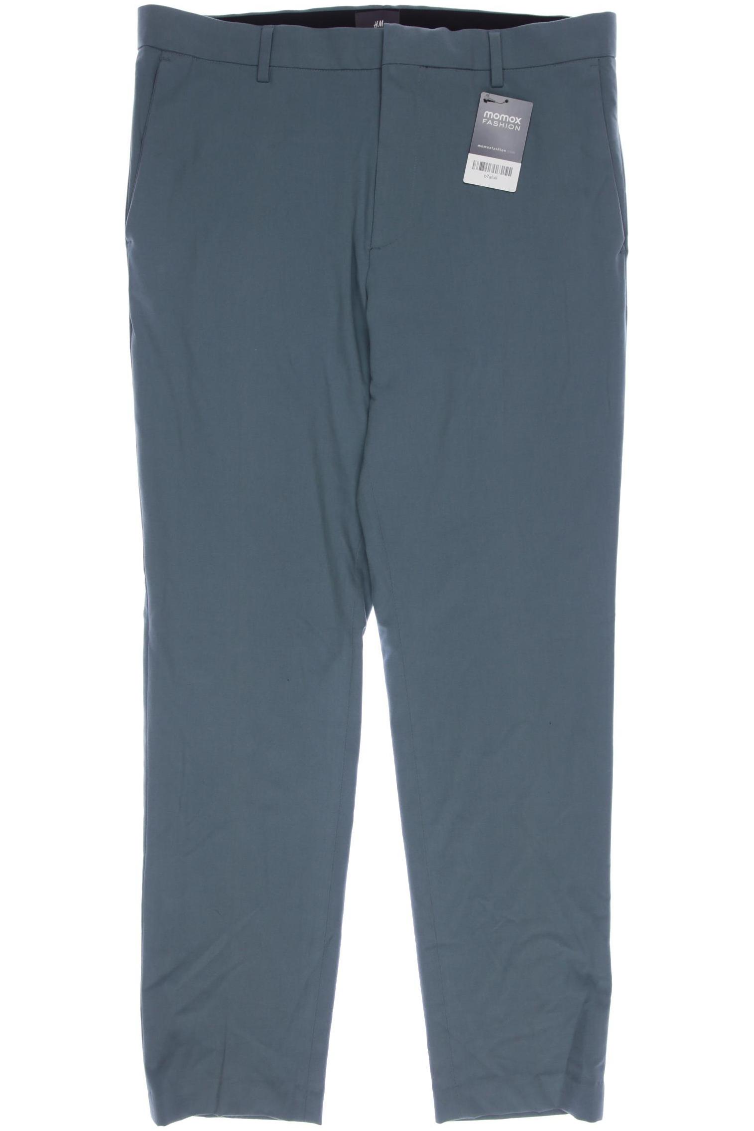 

H&M Herren Stoffhose, türkis, Gr. 34
