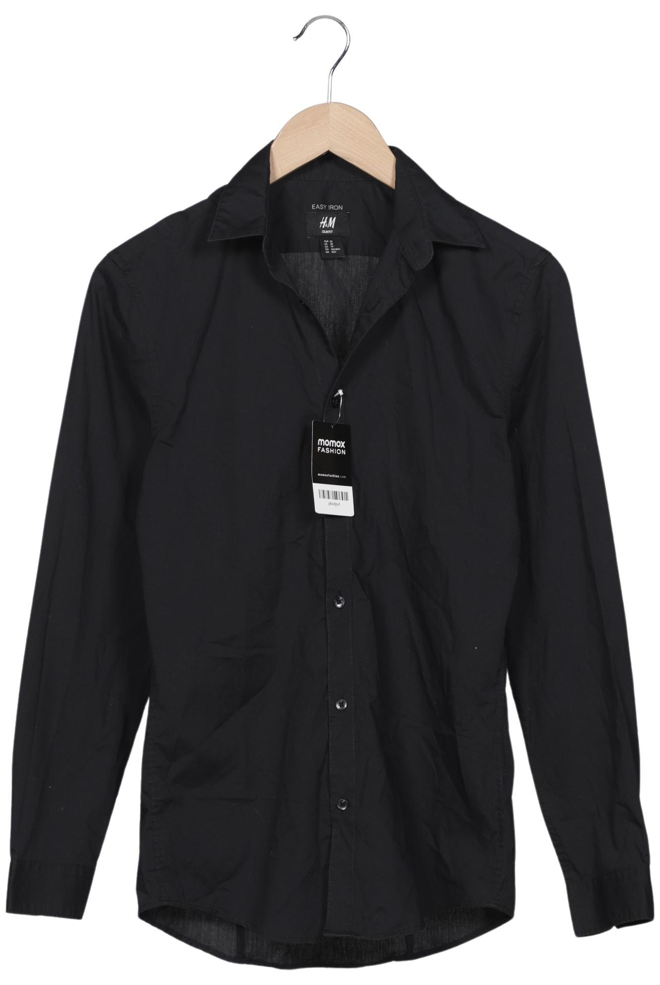 

H&M Herren Hemd, schwarz, Gr. 44