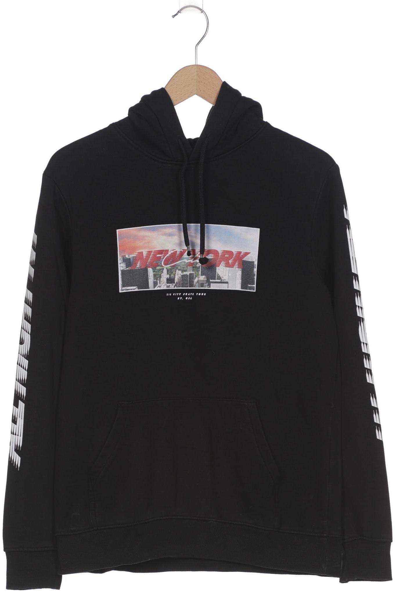 

H&M Herren Kapuzenpullover, schwarz, Gr. 46