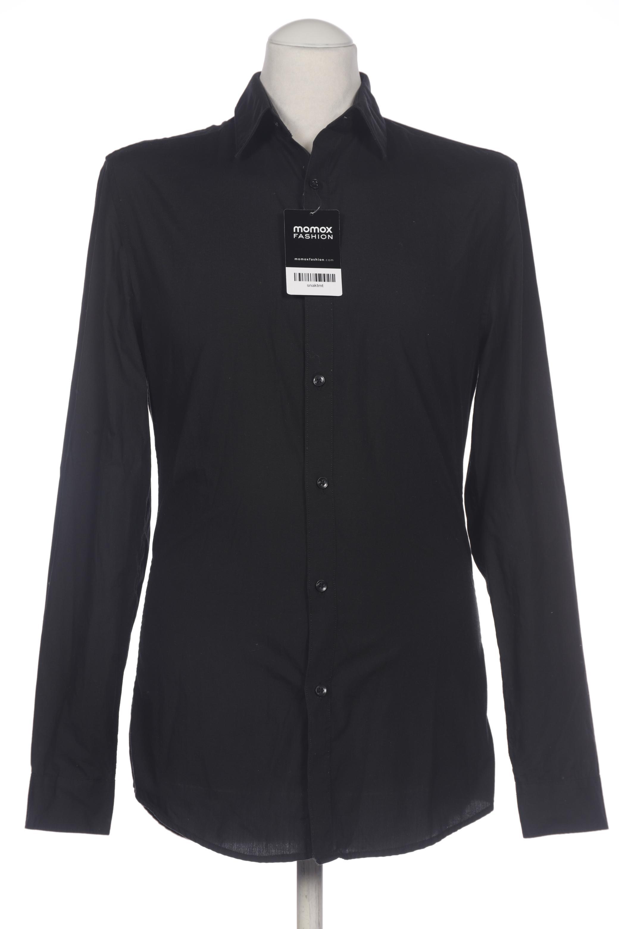 

H&M Herren Hemd, schwarz, Gr. 46