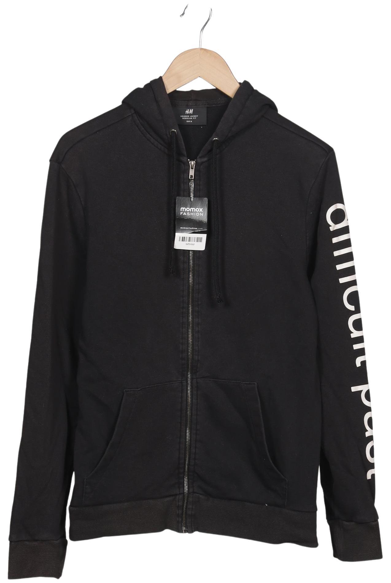 

H&M Herren Kapuzenpullover, schwarz, Gr. 48