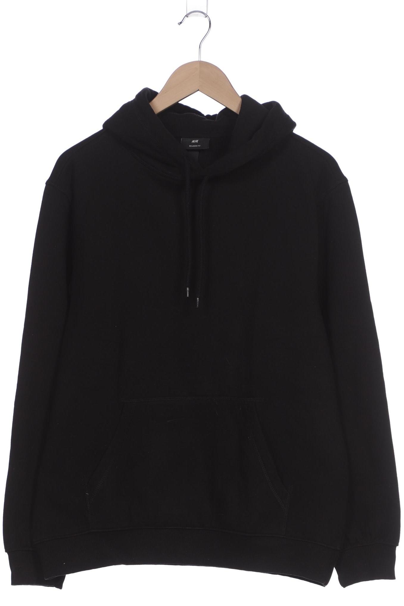 

H&M Herren Kapuzenpullover, schwarz, Gr. 48