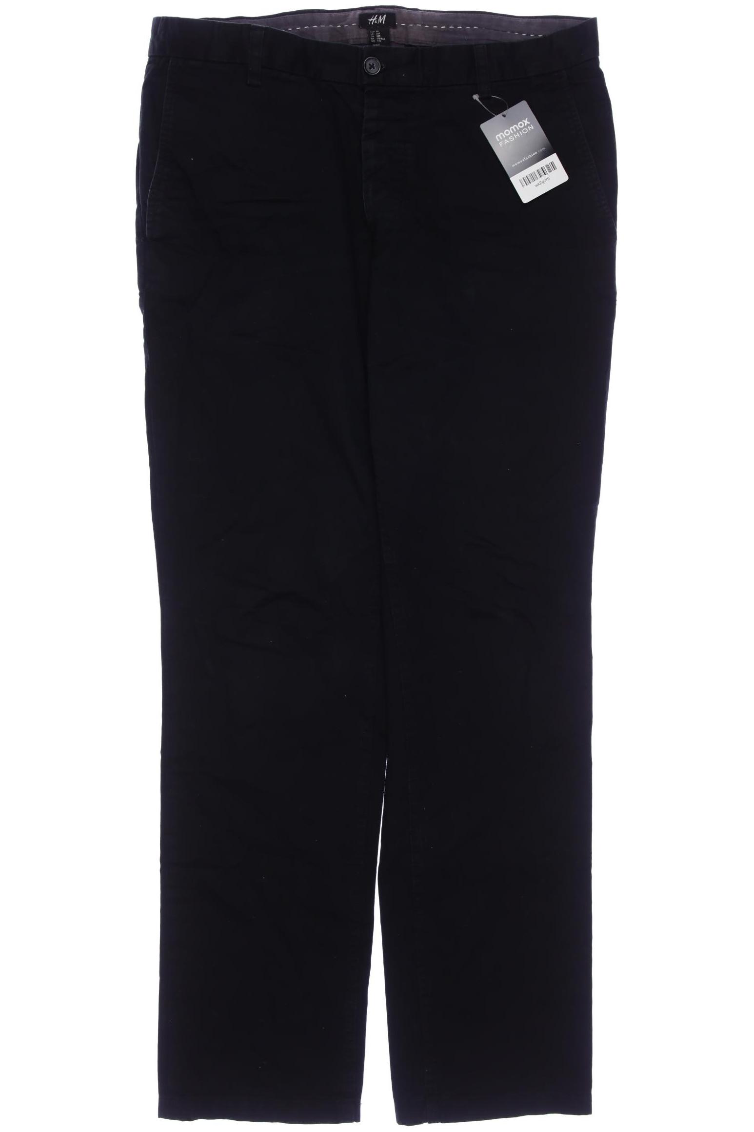 

H&M Herren Stoffhose, schwarz, Gr. 48