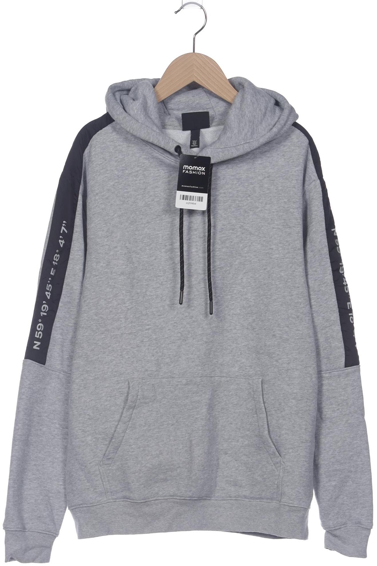 

H&M Herren Kapuzenpullover, grau, Gr. 48