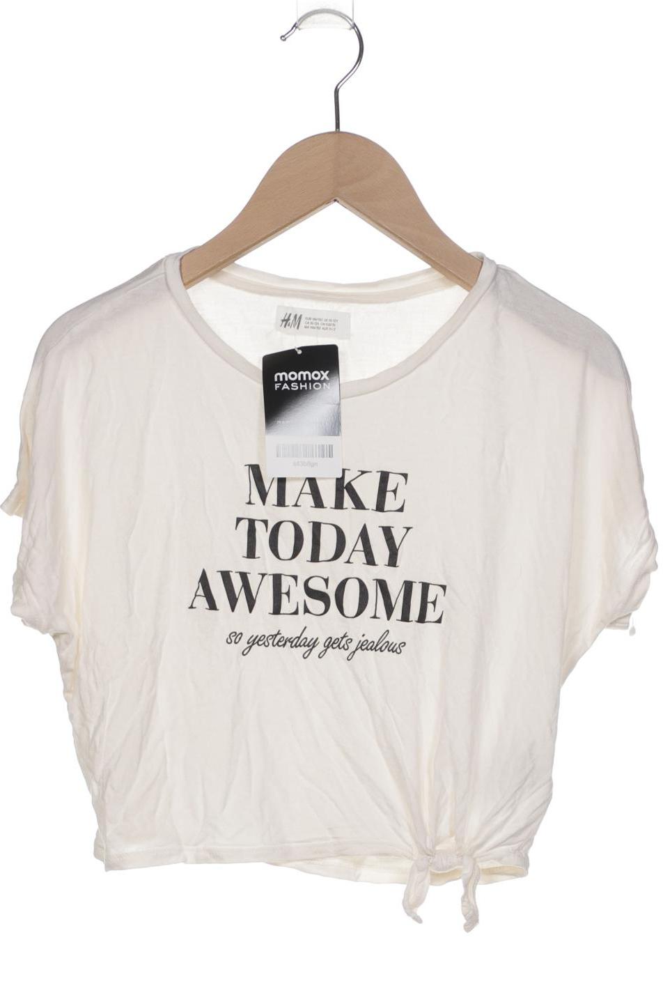 

H&M Damen T-Shirt, cremeweiß, Gr. 146