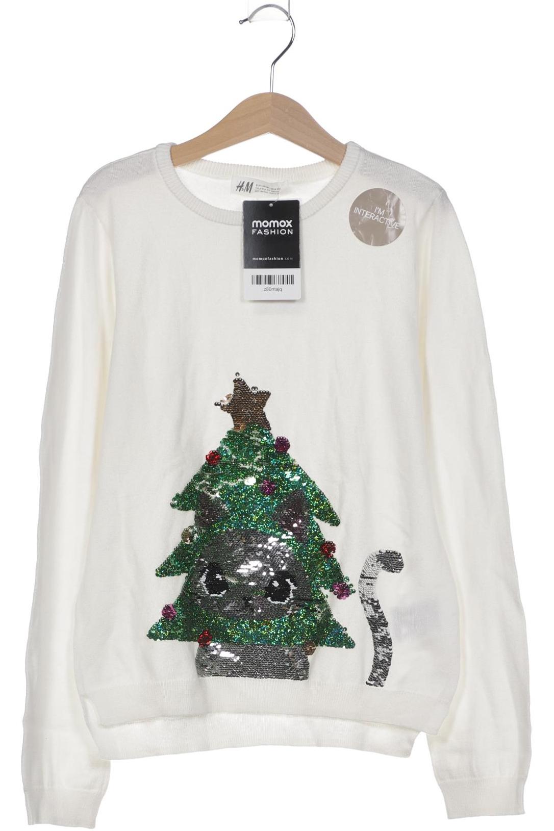 

H&M Damen Pullover, weiß, Gr. 134/140