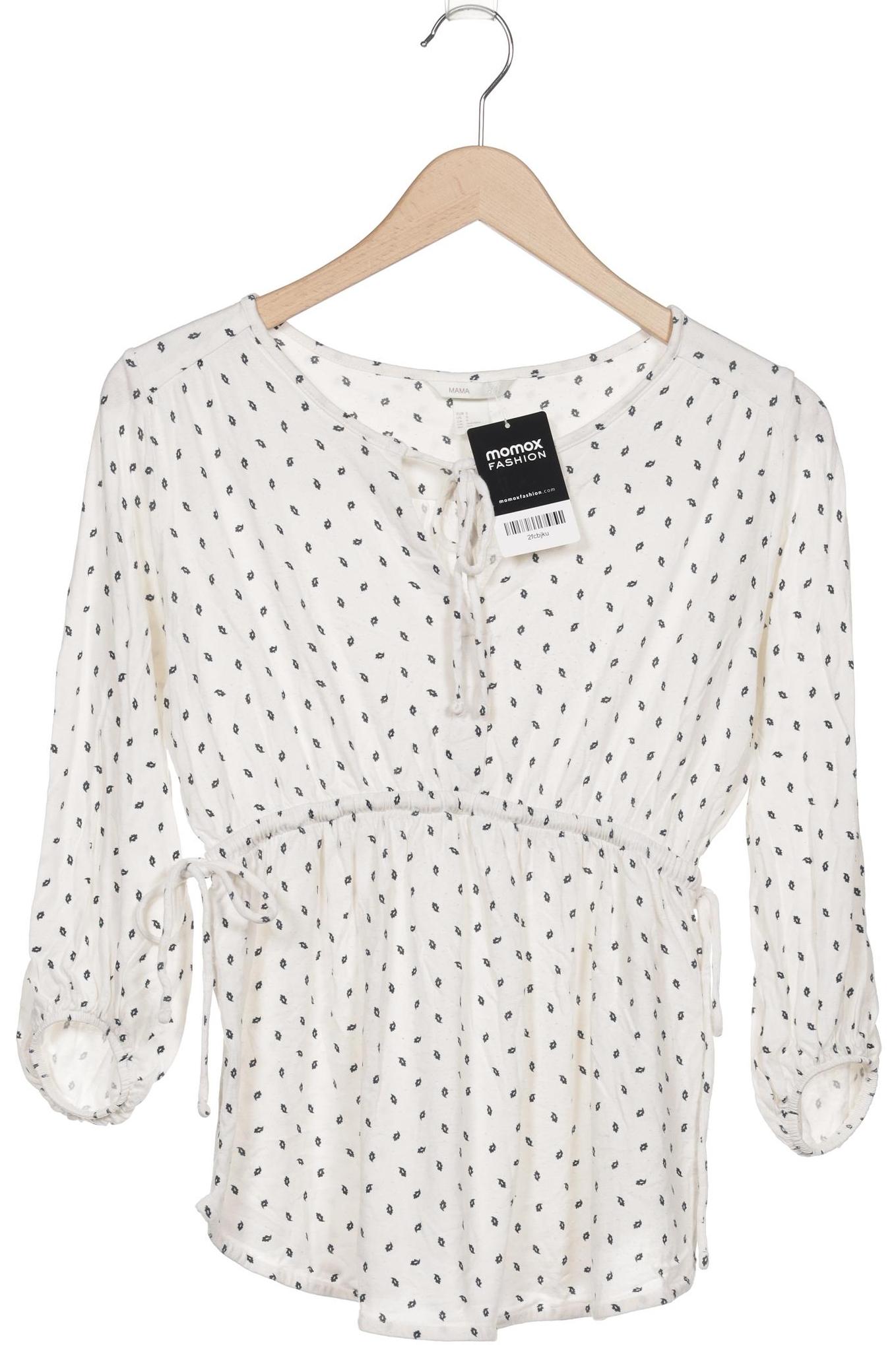 

H&M Mama Damen Langarmshirt, weiß, Gr. 36
