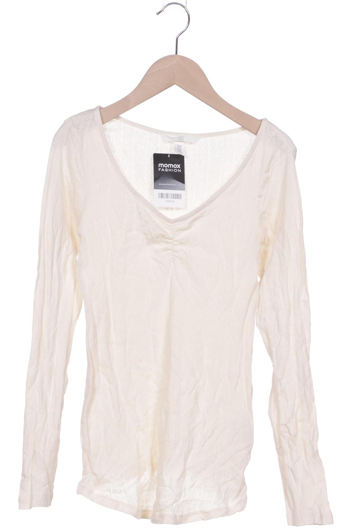

H&M Mama Damen Langarmshirt, cremeweiß, Gr. 34