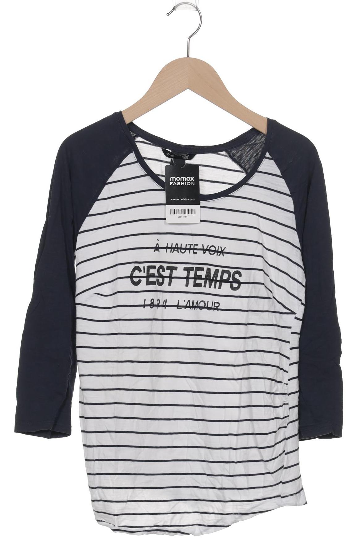 

H&M Mama Damen Langarmshirt, weiß, Gr. 36