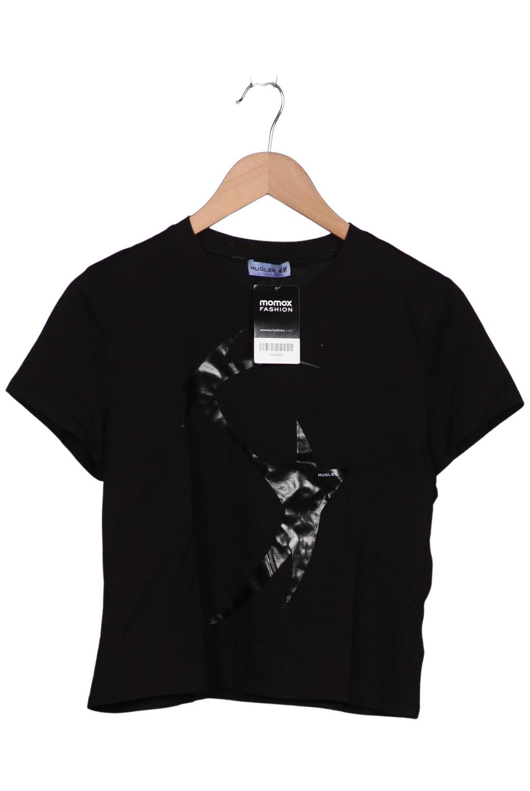 

H&M x Mugler Damen T-Shirt, schwarz, Gr. 42