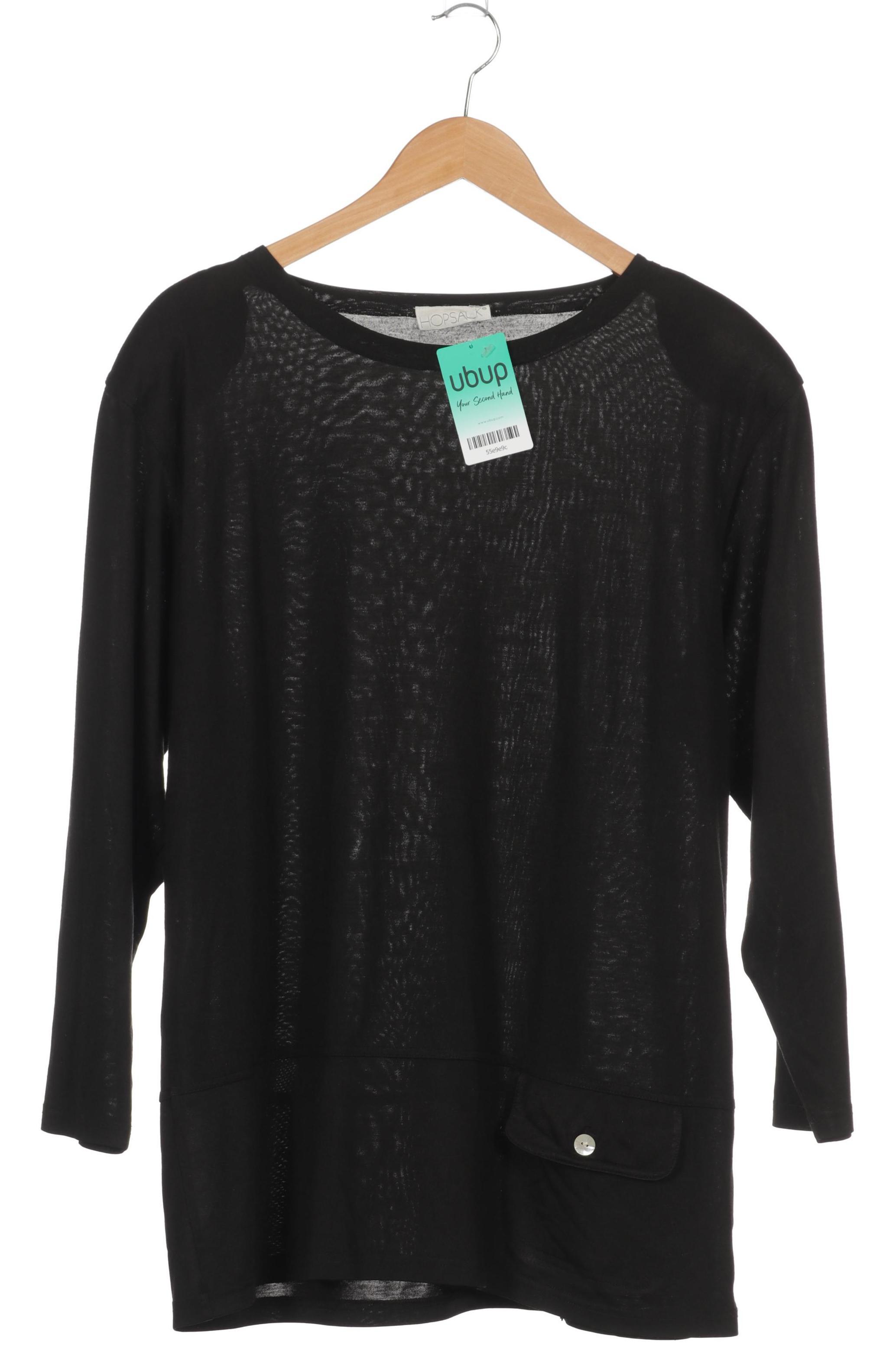 

Hopsack Damen Langarmshirt, schwarz, Gr.