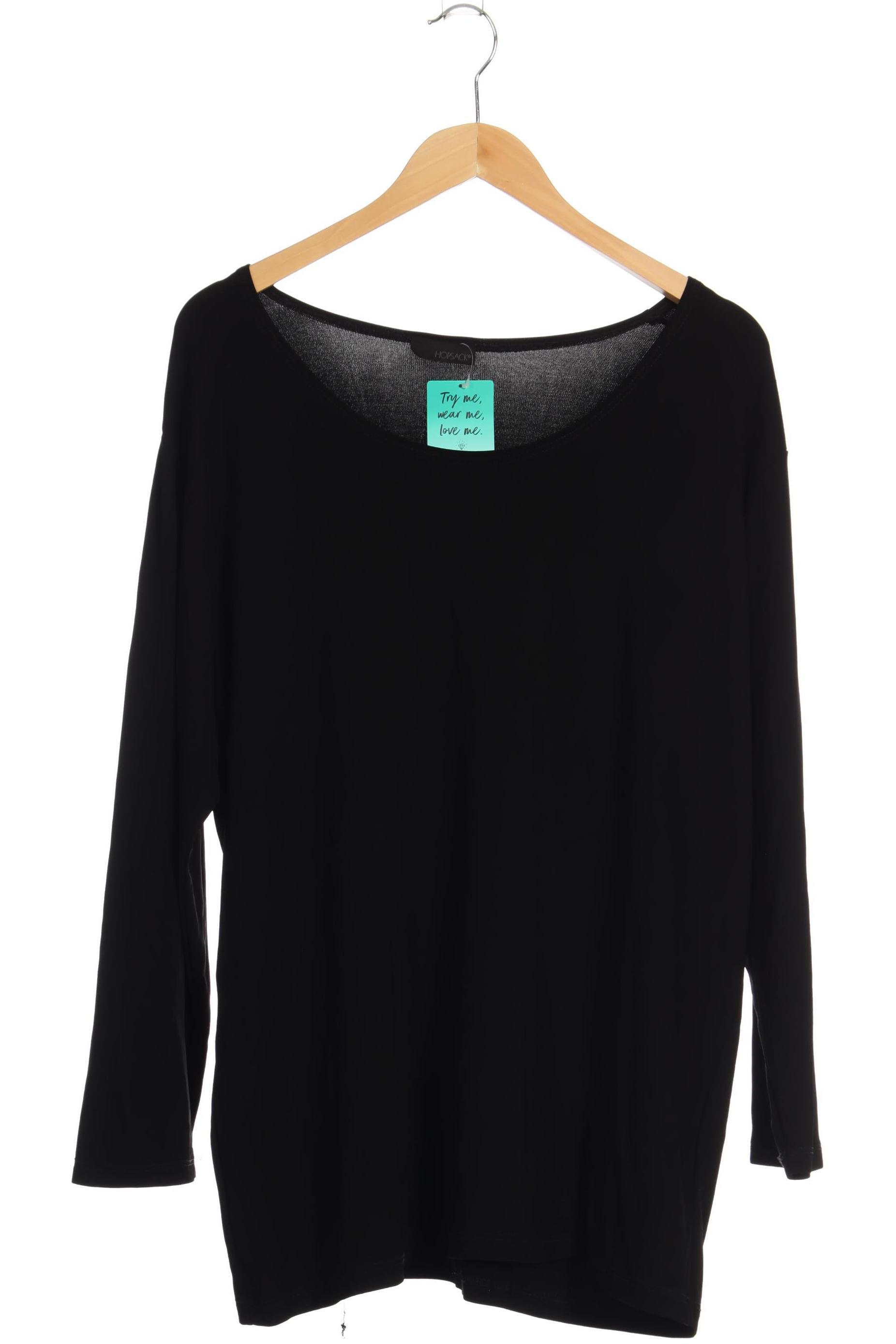 

Hopsack Damen Langarmshirt, schwarz, Gr.