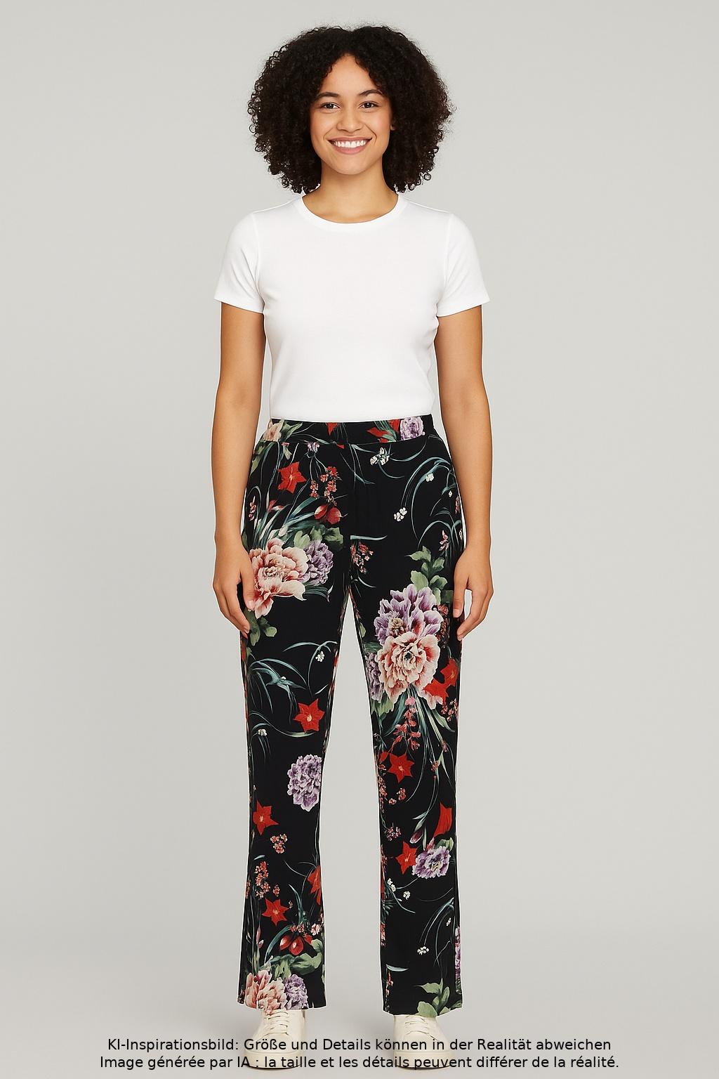 

Hallhuber Damen Stoffhose, mehrfarbig, Gr. 34