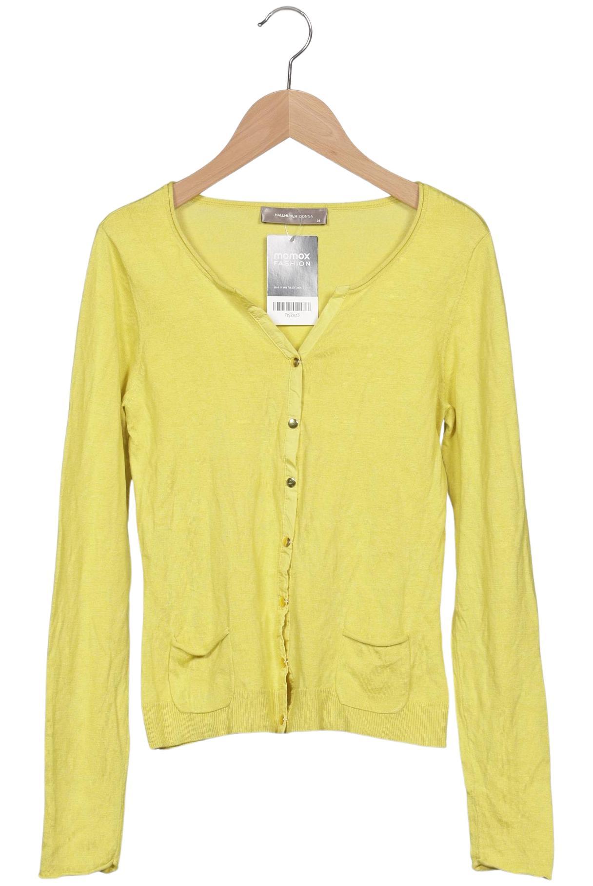 

Hallhuber Damen Strickjacke, gelb, Gr. 34