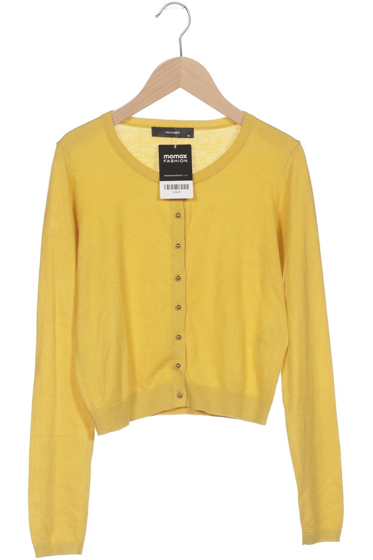 

Hallhuber Damen Strickjacke, gelb, Gr. 34