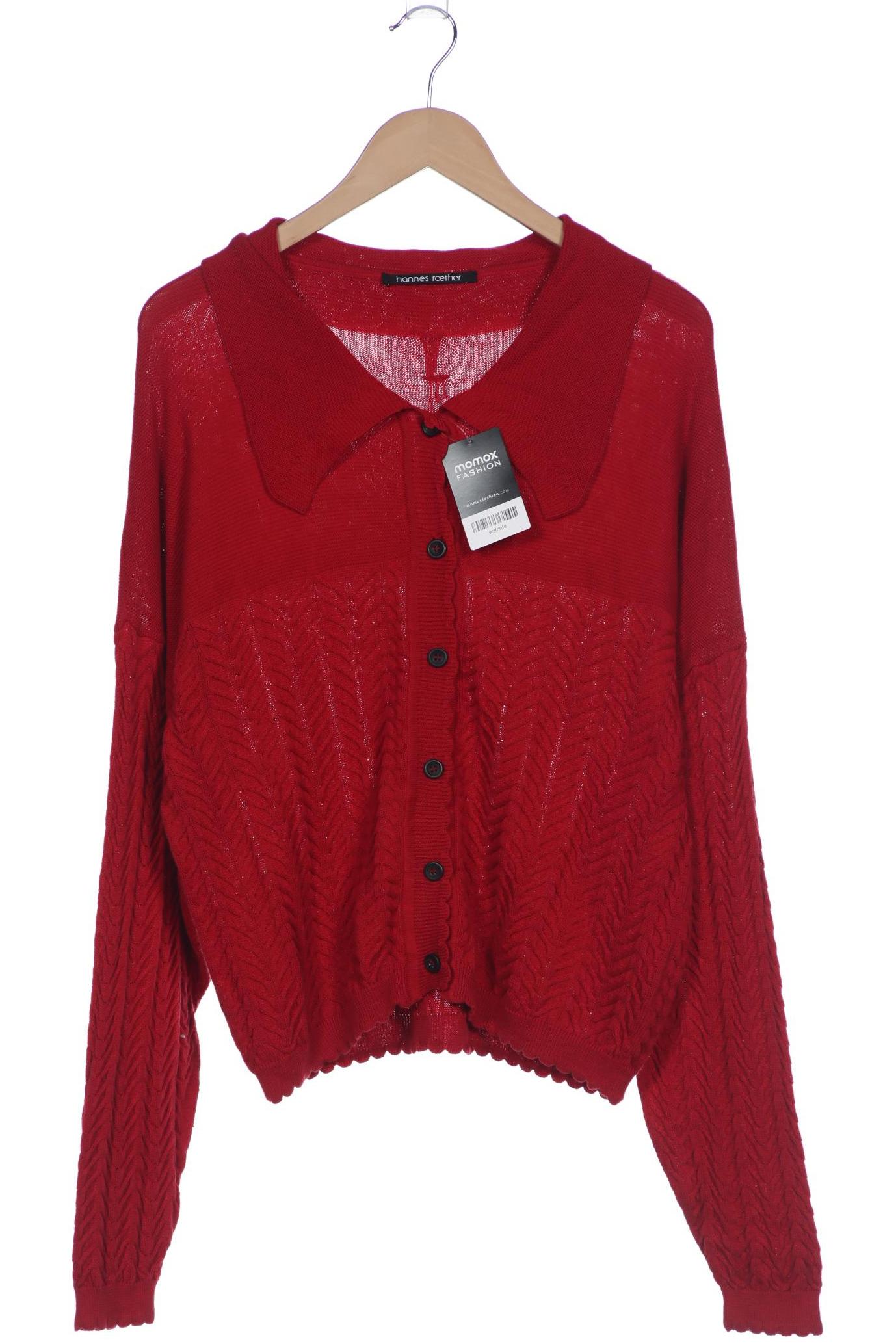 

hannes roether Damen Strickjacke, rot, Gr. 38
